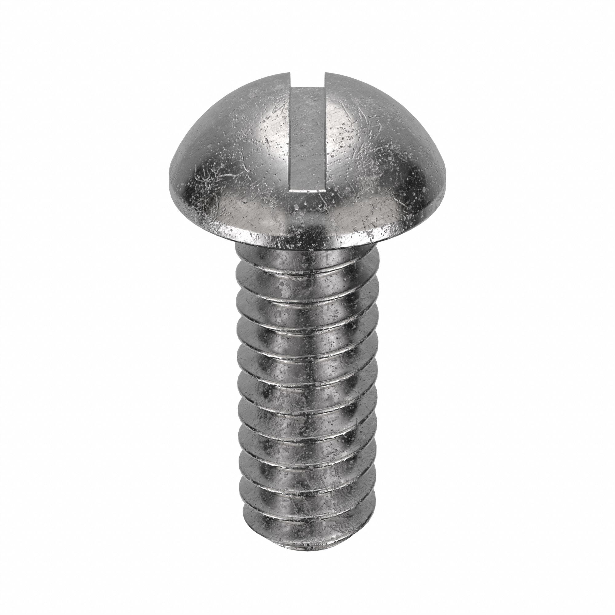 Machine Screw: #4-40 Thread Size, 5/16 in Lg, 18-8, Stainless Steel, Plain, Round, Slotted, 100 PK