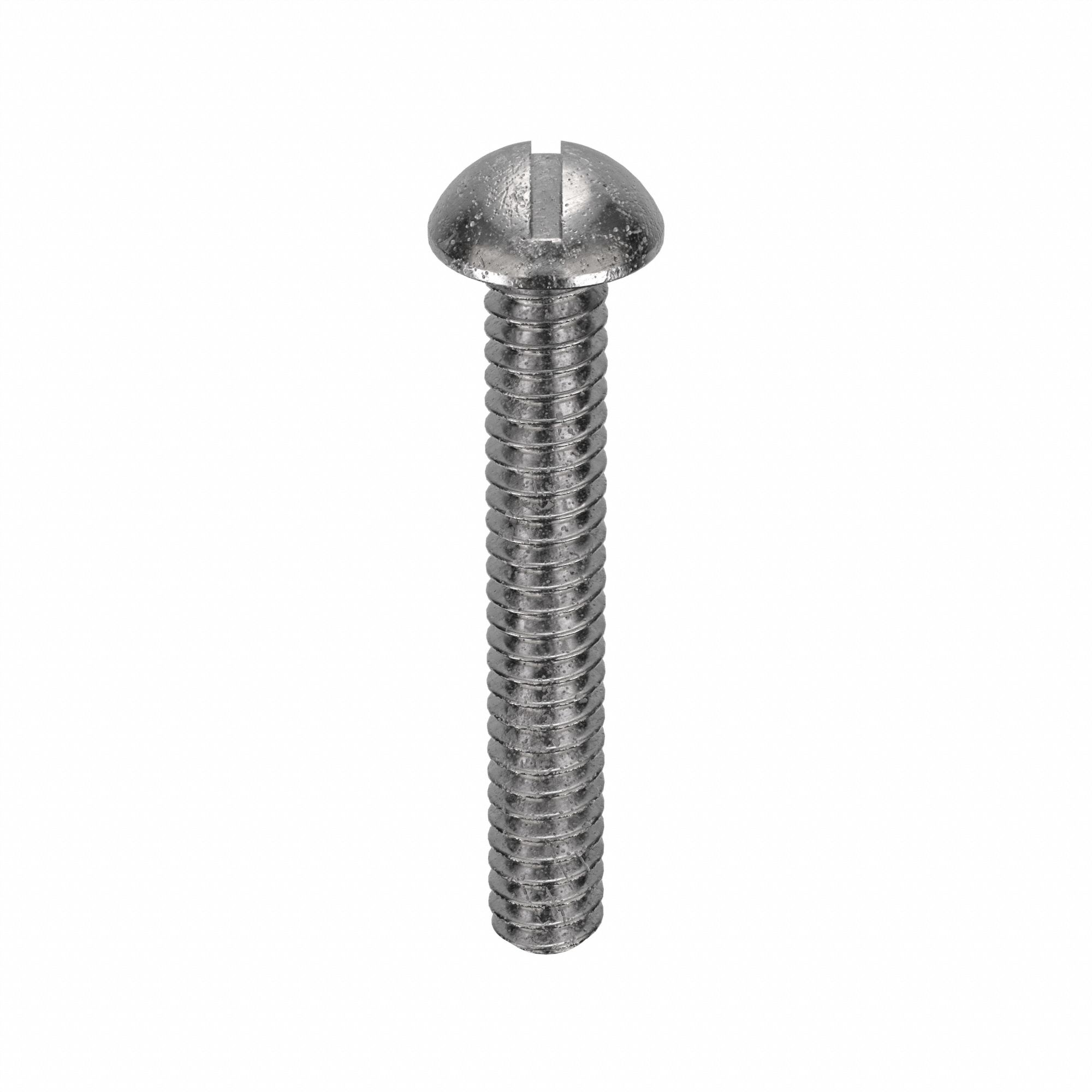Machine Screw: #4-40 Thread Size, 3/4 in Lg, 18-8, Stainless Steel, Plain, Round, Slotted, 100 PK