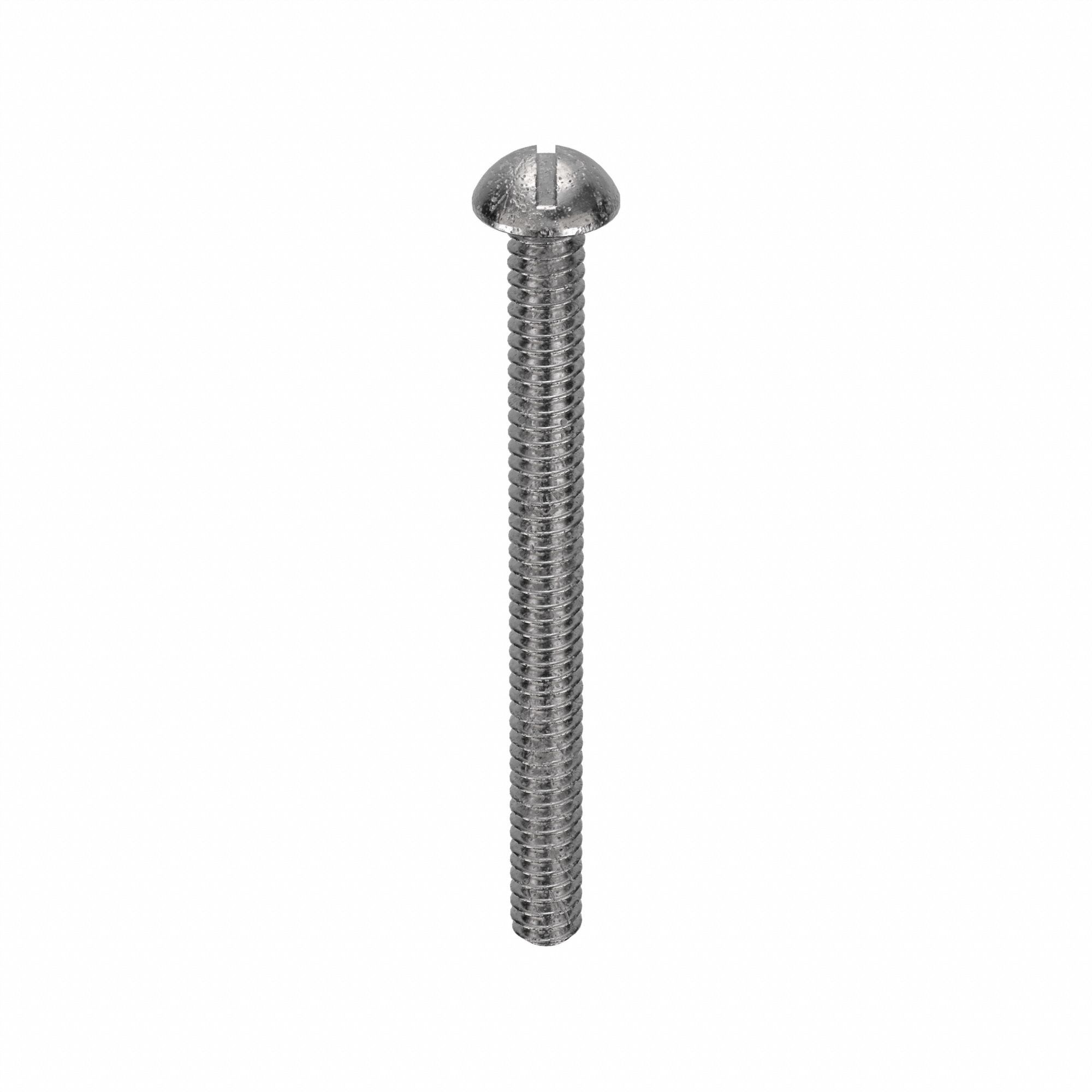 Machine Screw: #10-24 Thread Size, 1 1/2 in Lg, 316, Stainless Steel, Passivated, Round, 25 PK