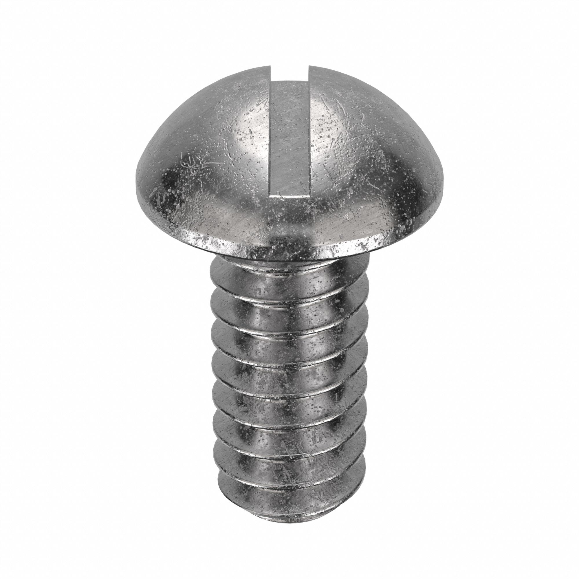 Machine Screw: #6-32 Thread Size, 5/16 in Lg, 18-8, Stainless Steel, Plain, Round, Slotted, 100 PK