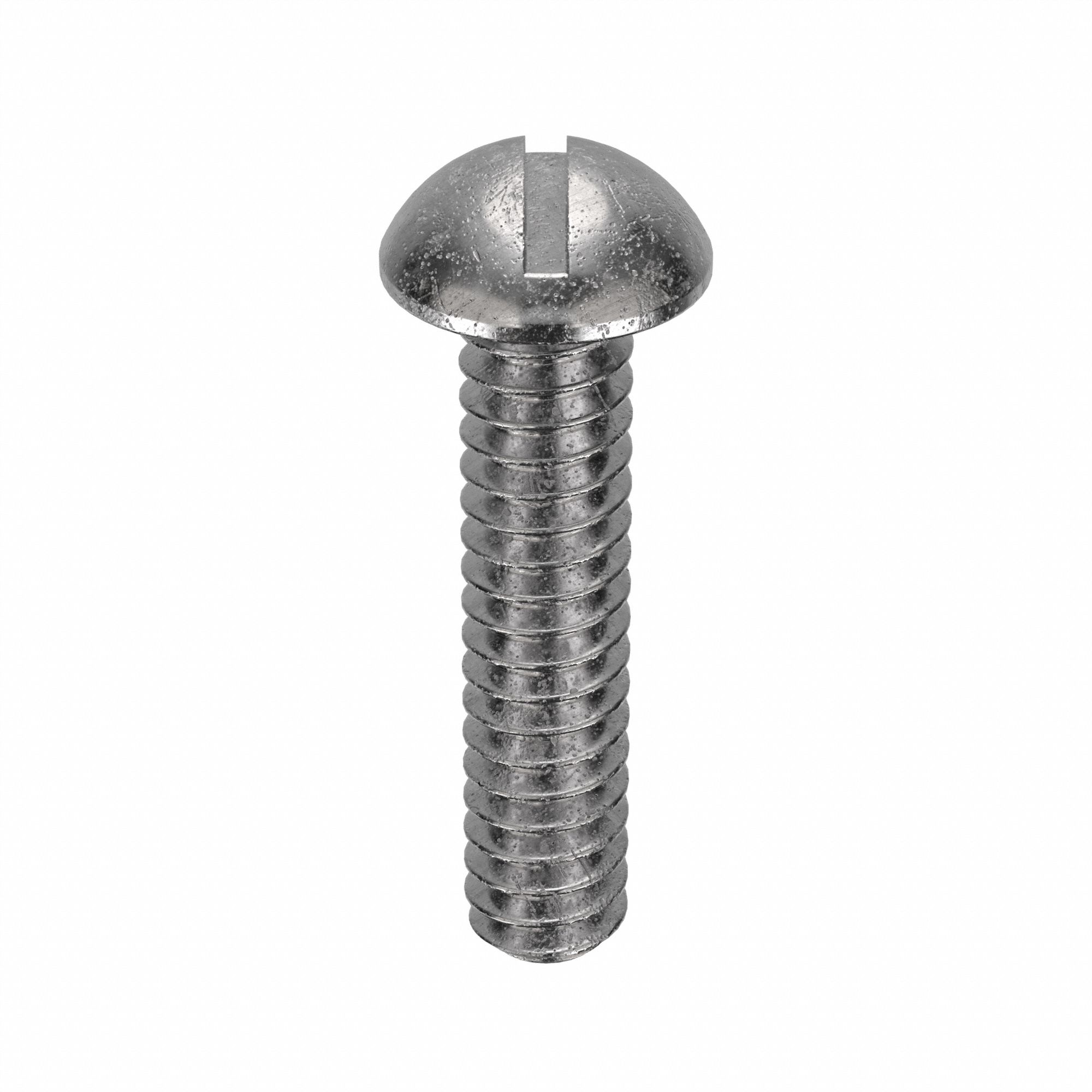 Machine Screw: #6-32 Thread Size, 5/8 in Lg, 18-8, Stainless Steel, Plain, Round, Slotted, 100 PK
