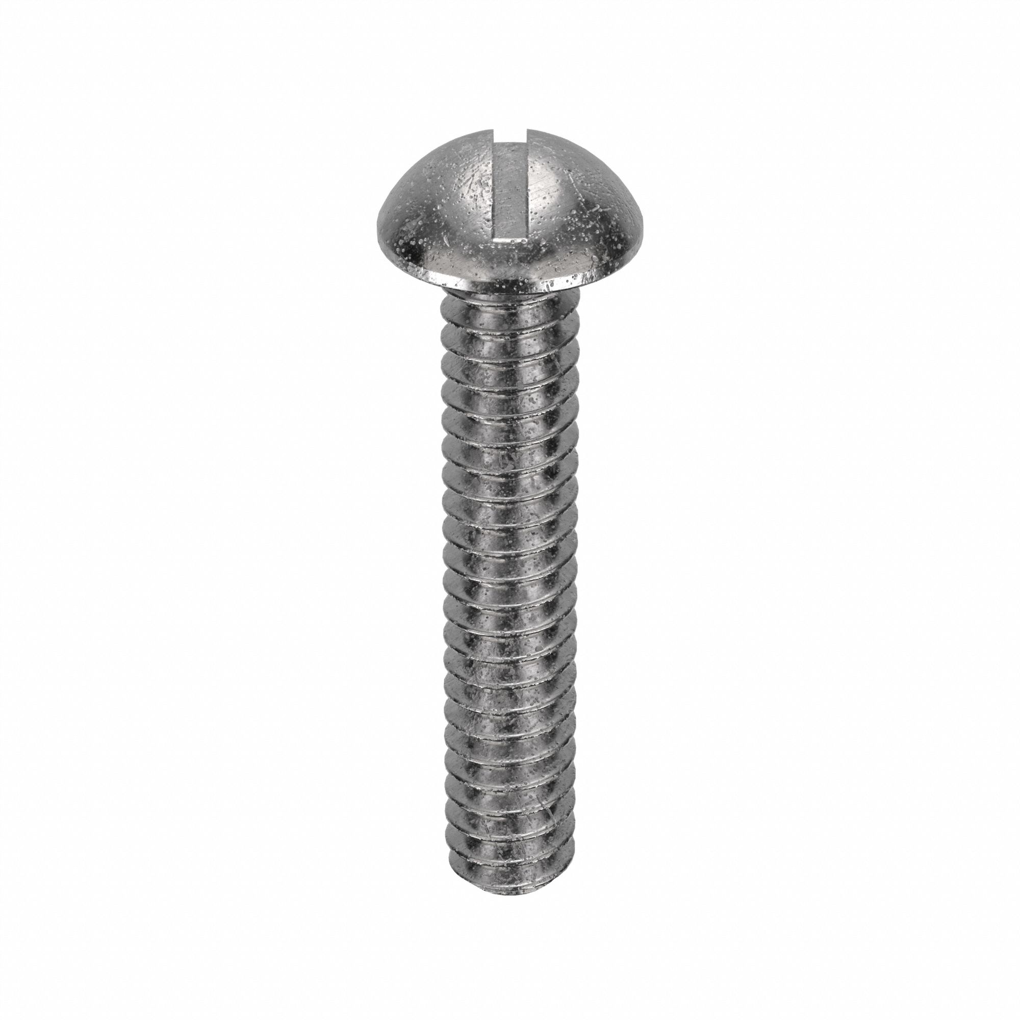 Machine Screw: #6-32 Thread Size, 3/4 in Lg, 18-8, Stainless Steel, Plain, Round, Slotted, 100 PK