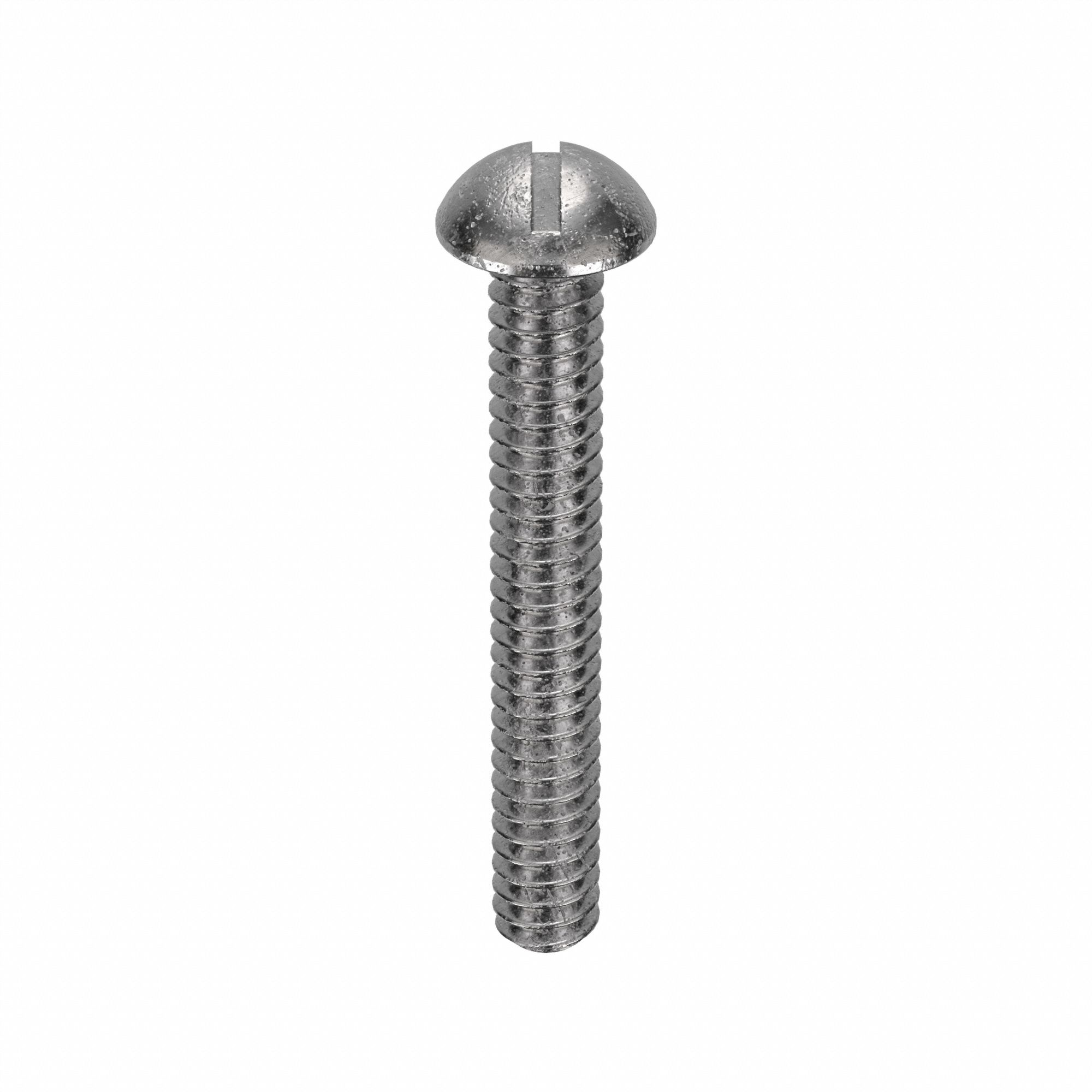 Machine Screw: #6-32 Thread Size, 1 in Lg, 18-8, Stainless Steel, Plain, Round, Slotted, 100 PK