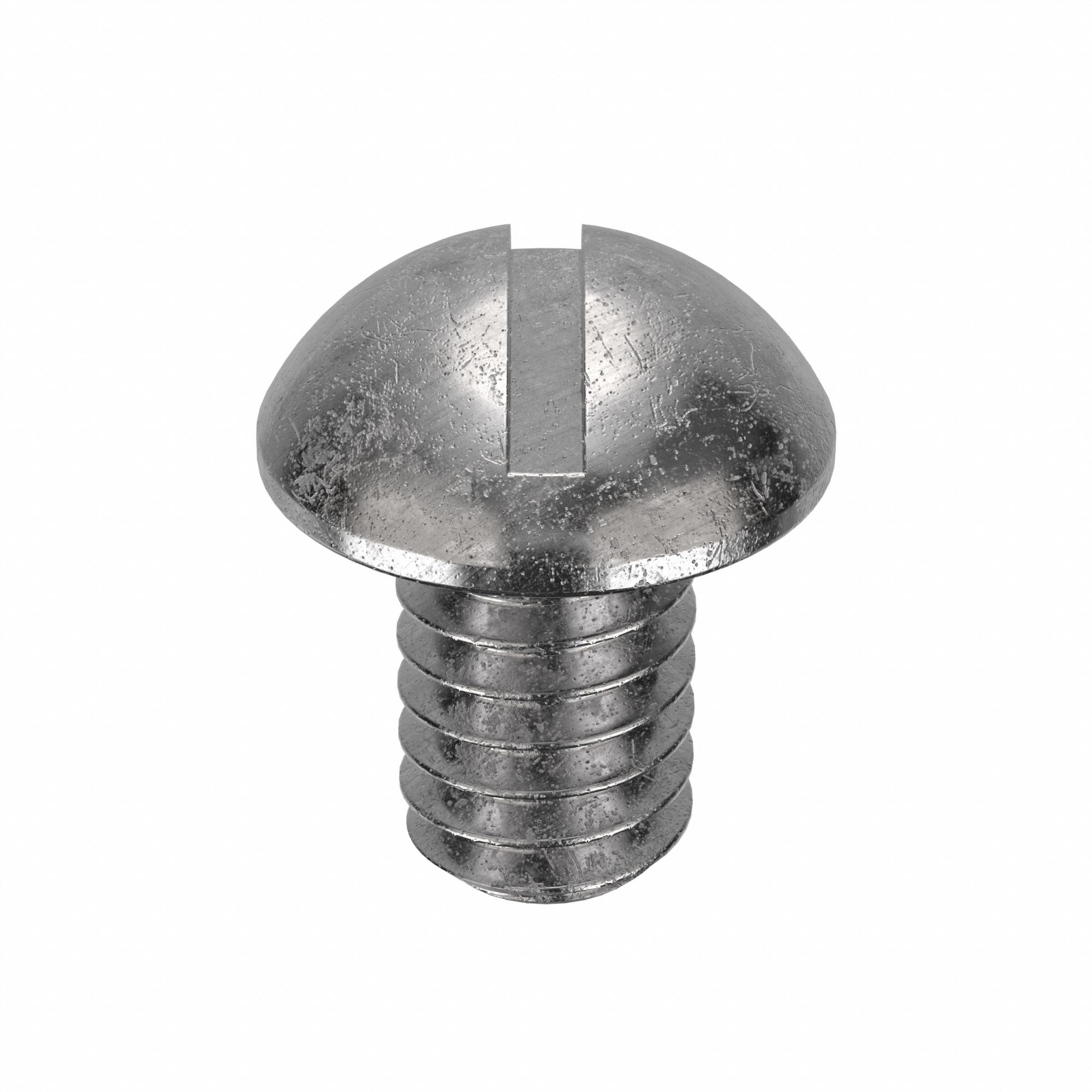 Machine Screw: #8-32 Thread Size, 1/4 in Lg, 18-8, Stainless Steel, Plain, Round, Slotted, 100 PK