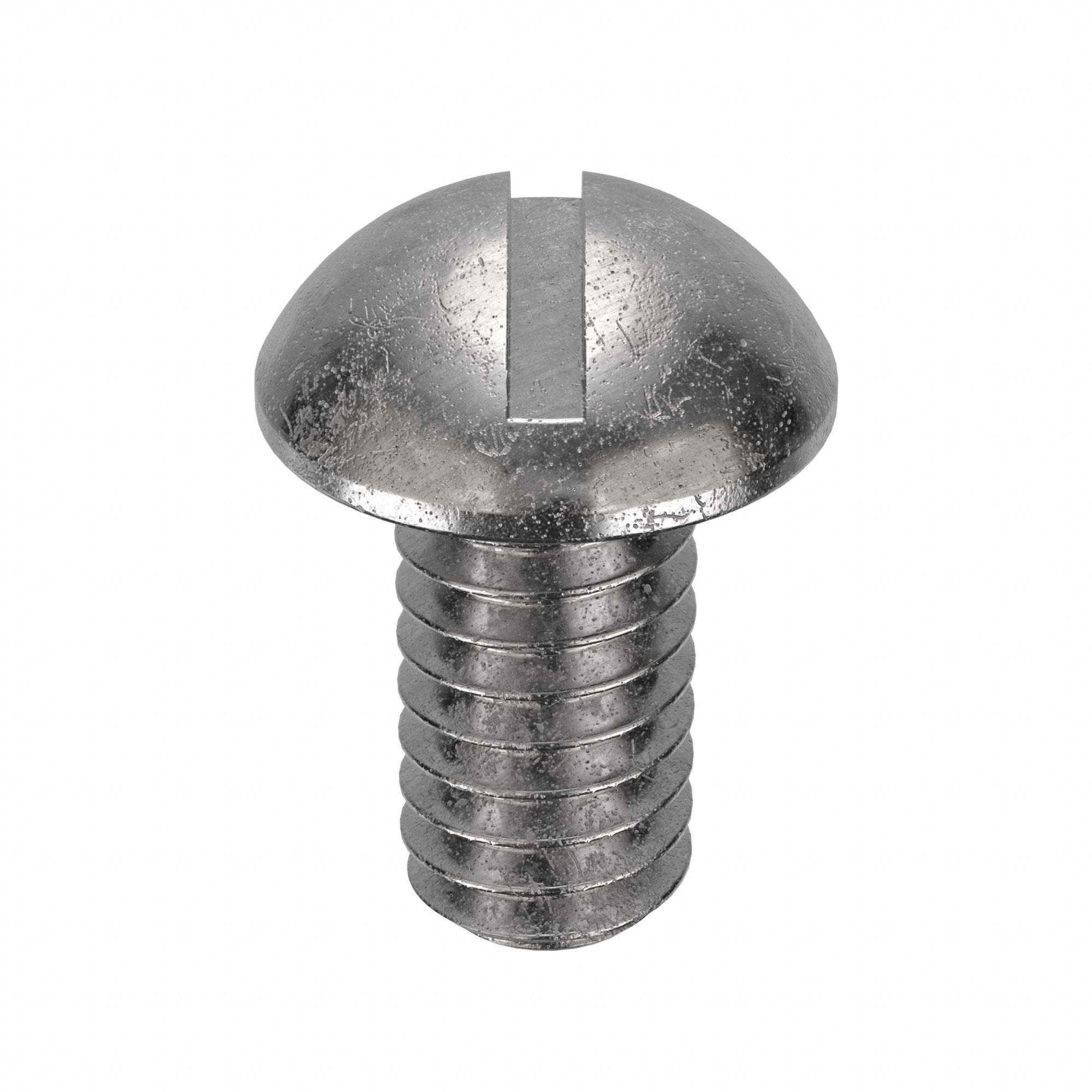 Machine Screw: #8-32 Thread Size, 5/16 in Lg, 18-8, Stainless Steel, Plain, Round, Slotted, 100 PK