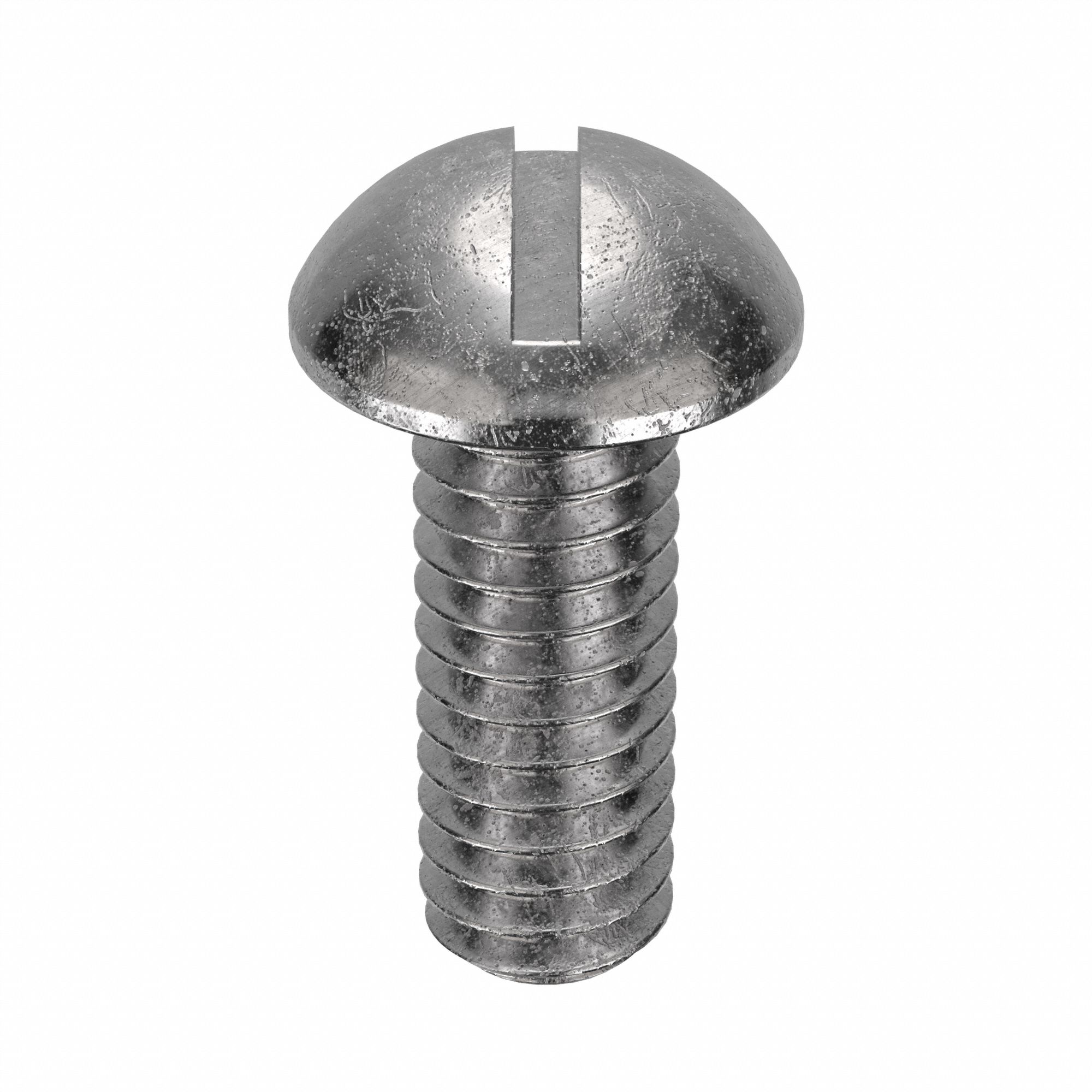 Machine Screw: #8-32 Thread Size, 7/16 in Lg, 18-8, Stainless Steel, Plain, Round, Slotted, 100 PK