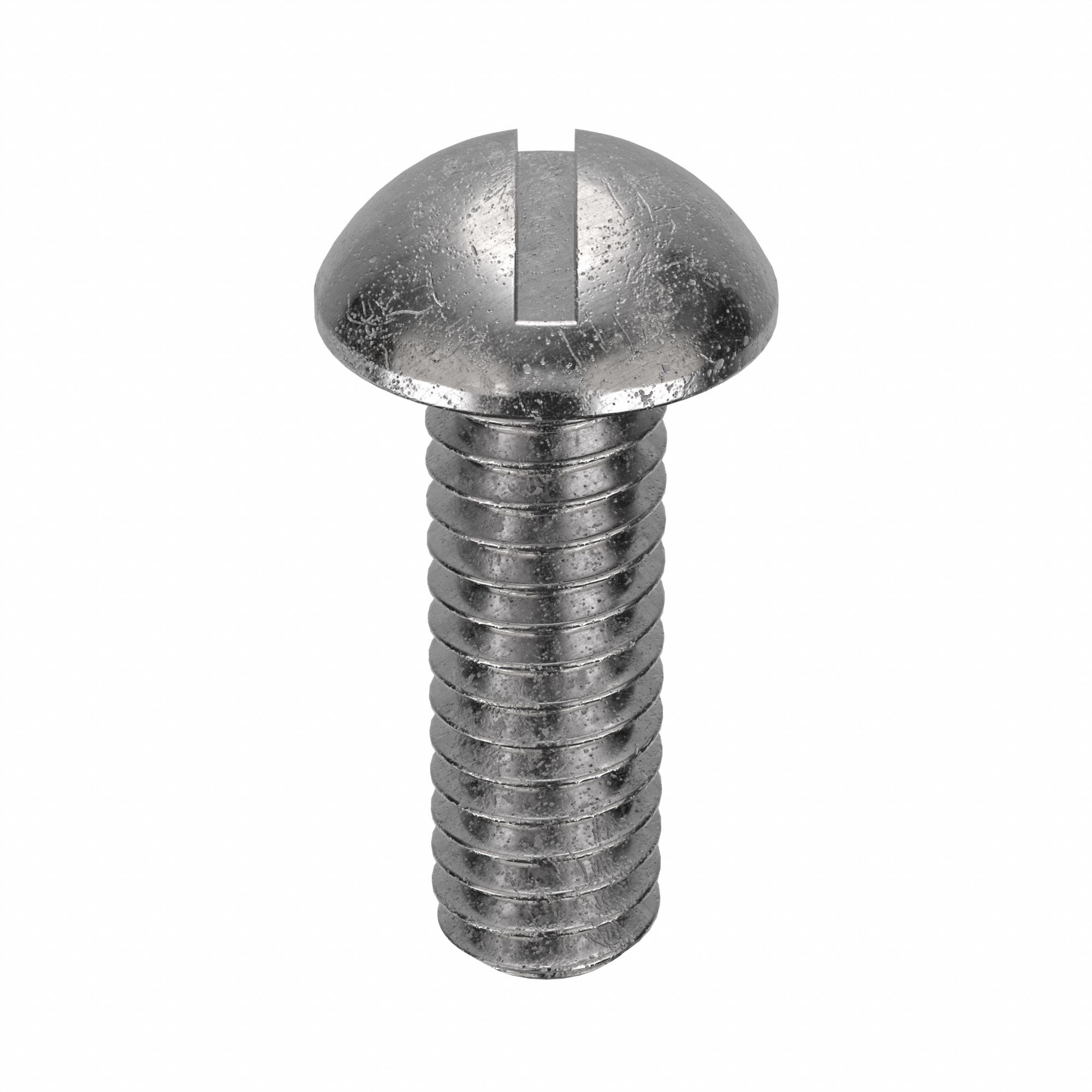 Machine Screw: #8-32 Thread Size, 1/2 in Lg, 18-8, Stainless Steel, Plain, Round, Slotted, 100 PK