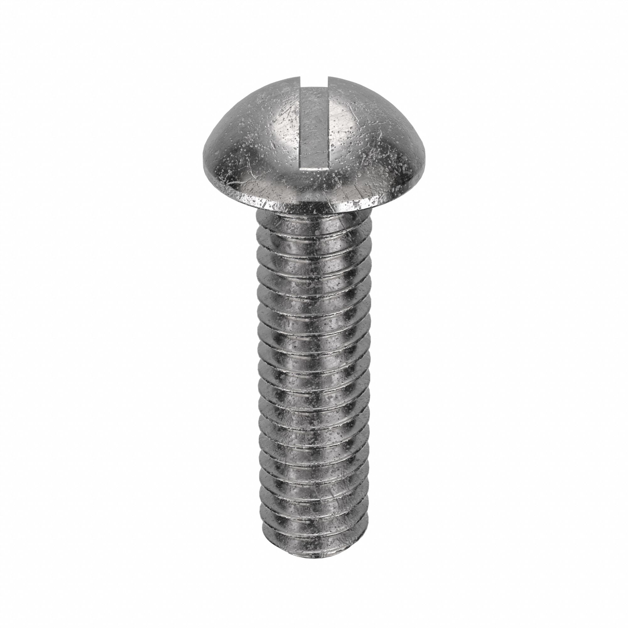 Machine Screw: #8-32 Thread Size, 5/8 in Lg, 18-8, Stainless Steel, Plain, Round, Slotted, 100 PK