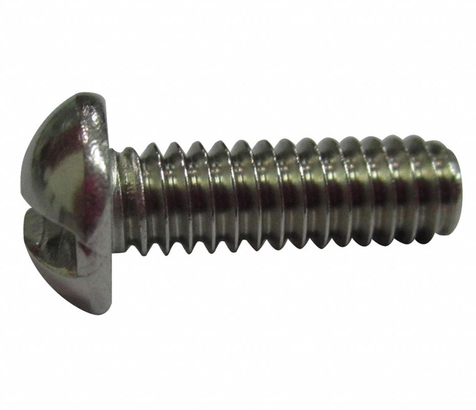 APPROVED VENDOR Tornillo de Máquina 832, Estilo de la Cabeza Redondo, Acabado Simple, 188