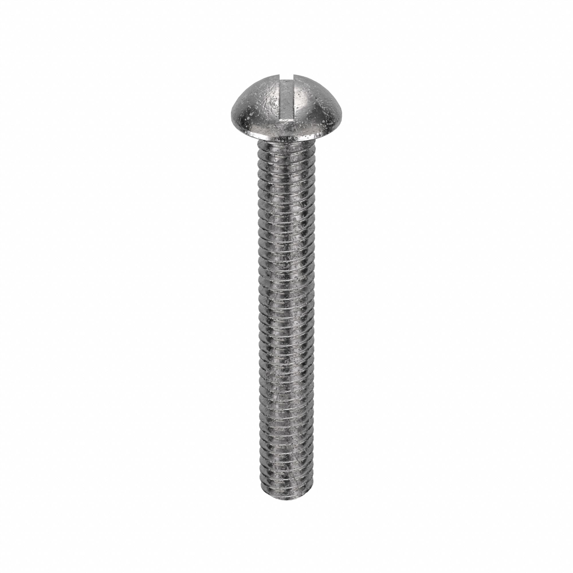 MACHINE SCREW, #8-32 THREAD, 1&frac14; IN L, 18-8 SS, PLAIN FINISH, ROUND, SLOTTED, 100 PK