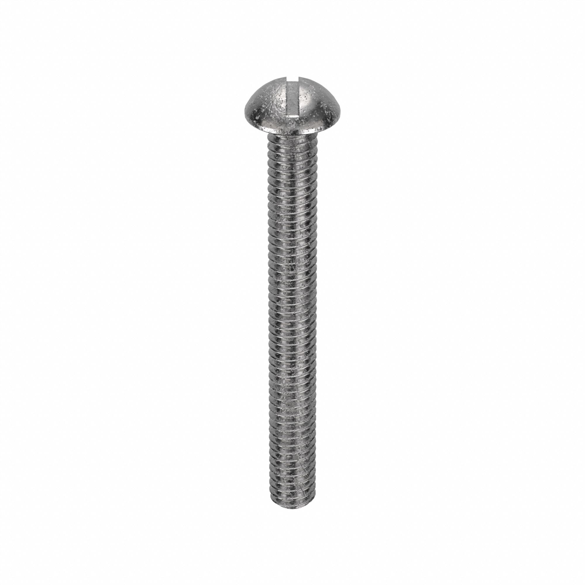 MACHINE SCREW, #8-32 THREAD, 1&frac12; IN L, 18-8 SS, PLAIN FINISH, ROUND, SLOTTED, 100 PK