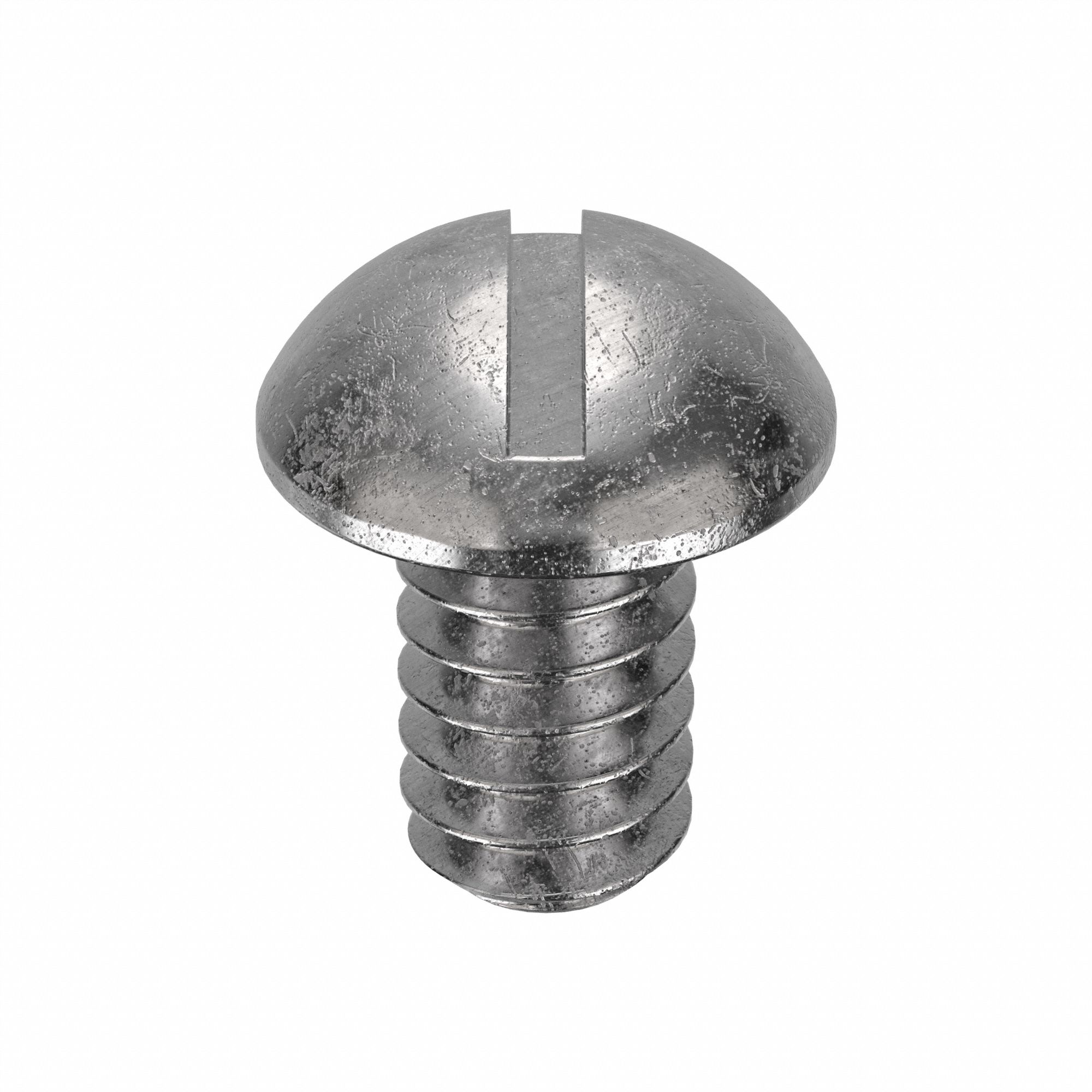 Machine Screw: #10-24 Thread Size, 5/16 in Lg, 18-8, Stainless Steel, Plain, Round, Slotted, 100 PK