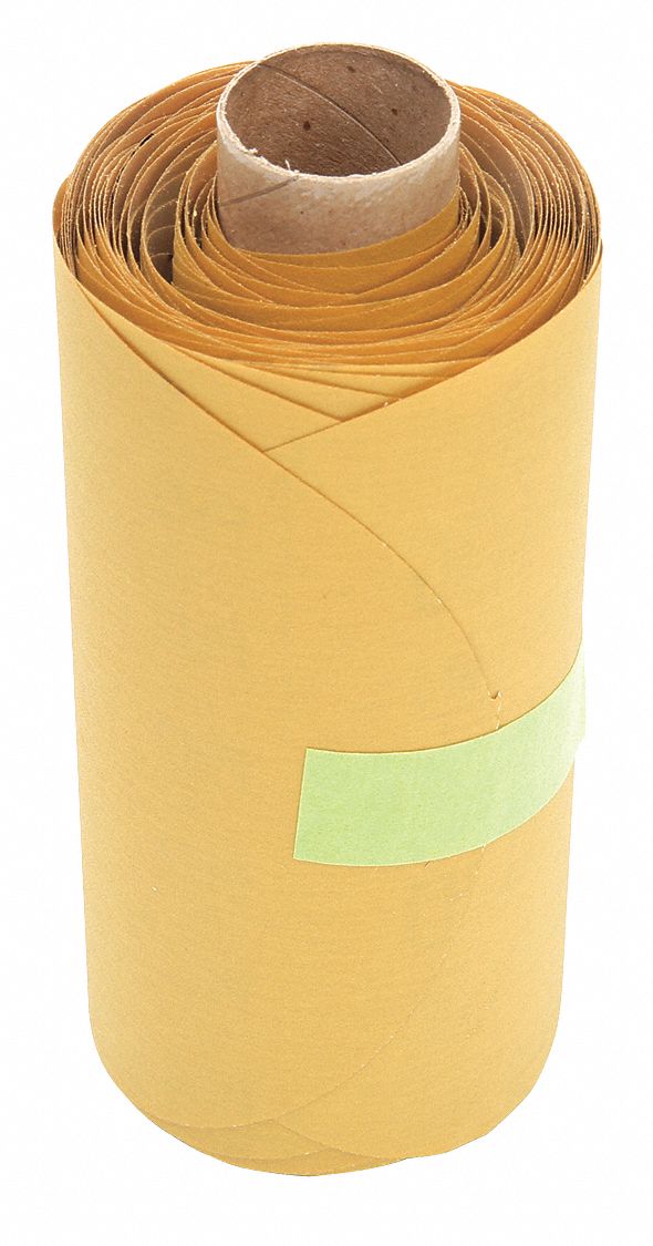 PSA Sanding Disc Roll: 5 in Dia, Non-Vacuum, Aluminum Oxide, P400 Grit, 2 mil Wt Film, 255L, PK
