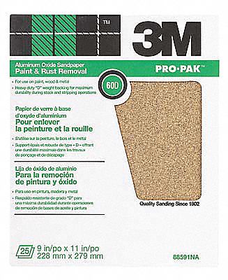 3M, 9 In W X 11 In L, Aluminum Oxide, Sanding Sheet - 2AZF9|70070927267 ...