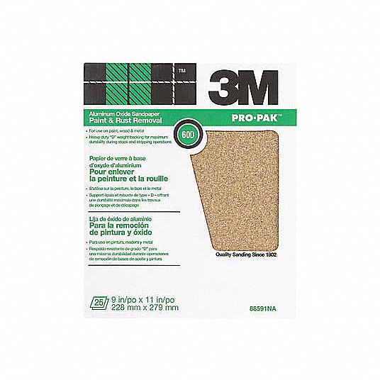 3M 600 Grit Pre-Cut Sandpaper Sheet – 9x11 Inches – Aluminum Oxide – 2-Pack – For Woodworking, Guitar Body Sanding, Dry Sanding Applications