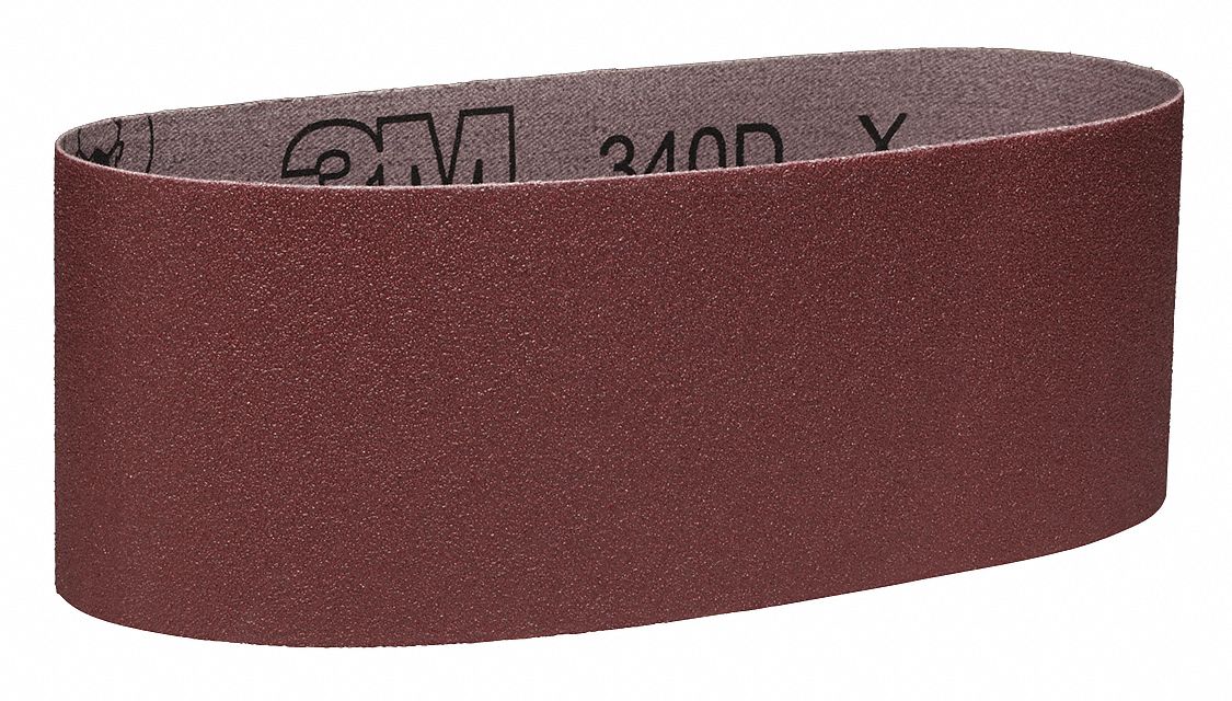 Sanding Belt: 3 in W x 18 in L, Aluminum Oxide, 80 Grit, X Wt Cloth Backing, 340D, 50 PK