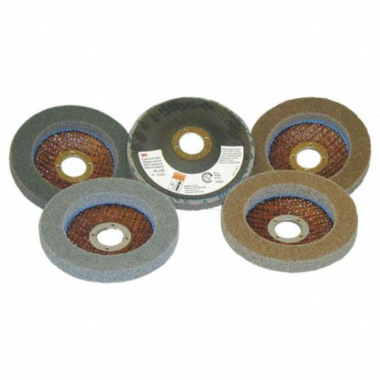SCOTCHBRITE 4 1/2 in Cut and Polish Unitized Wheel, 7/8 in W, 7/8 in
