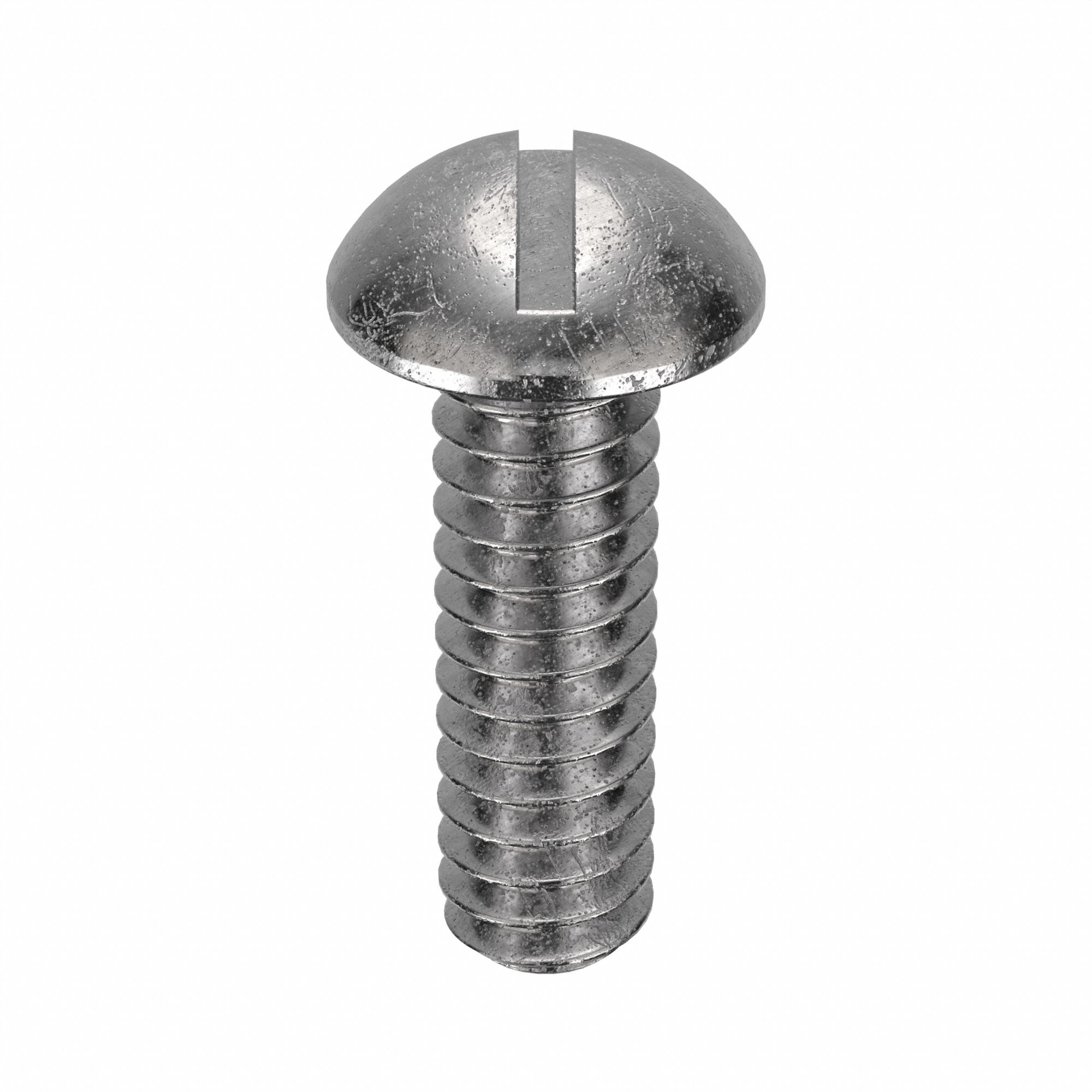 Machine Screw: #10-24 Thread Size, 5/8 in Lg, 18-8, Stainless Steel, Plain, Round, Slotted, 100 PK