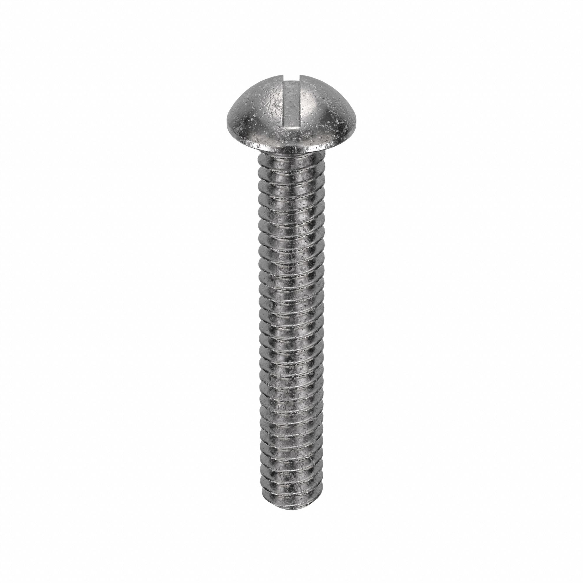 MACHINE SCREW, #10-24 THREAD, 1¼ IN L, 18-8 SS, PLAIN FINISH, ROUND, SLOTTED, 100 PK