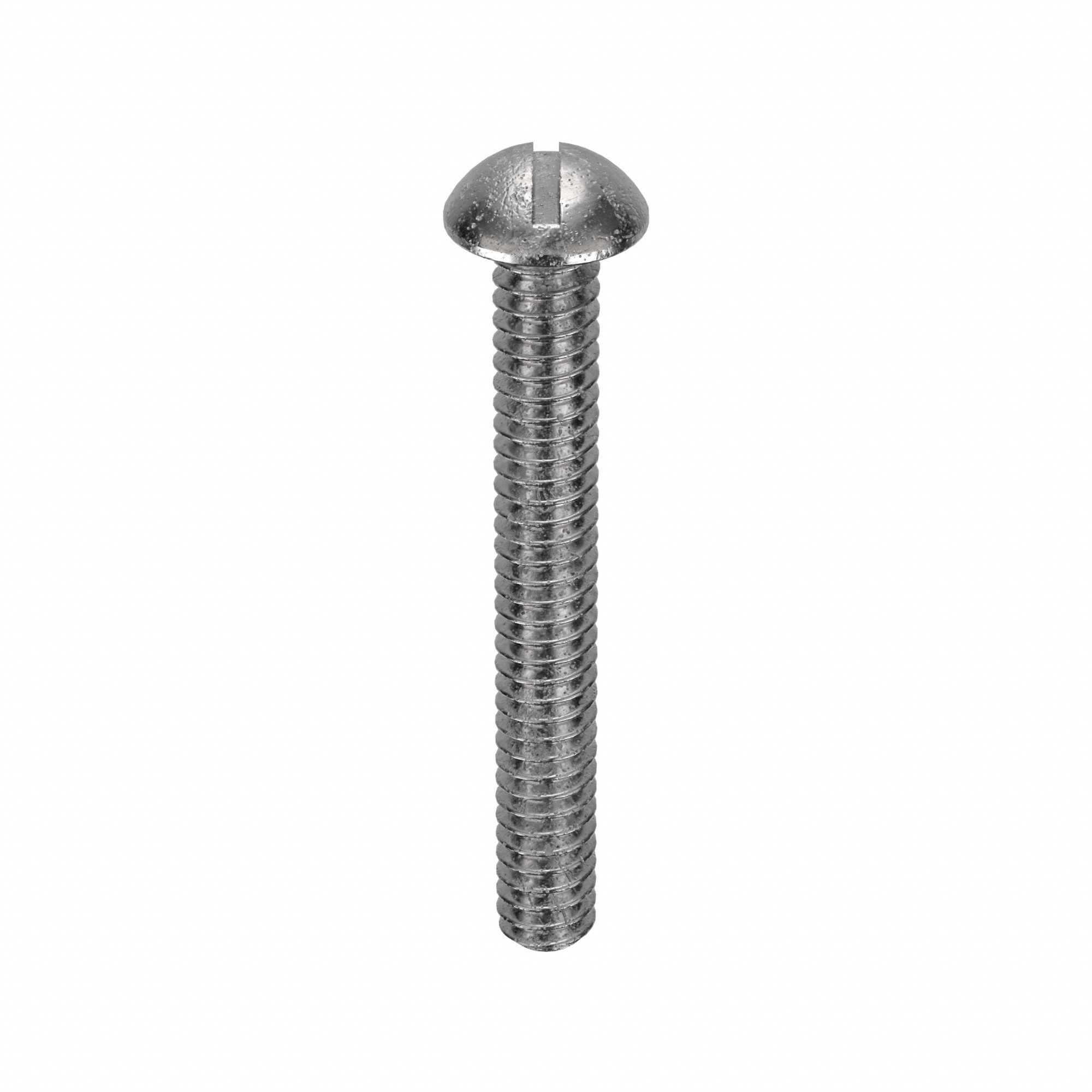 MACHINE SCREW, #10-24 THREAD, 1½ IN L, 18-8 SS, PLAIN FINISH, ROUND, SLOTTED, 100 PK