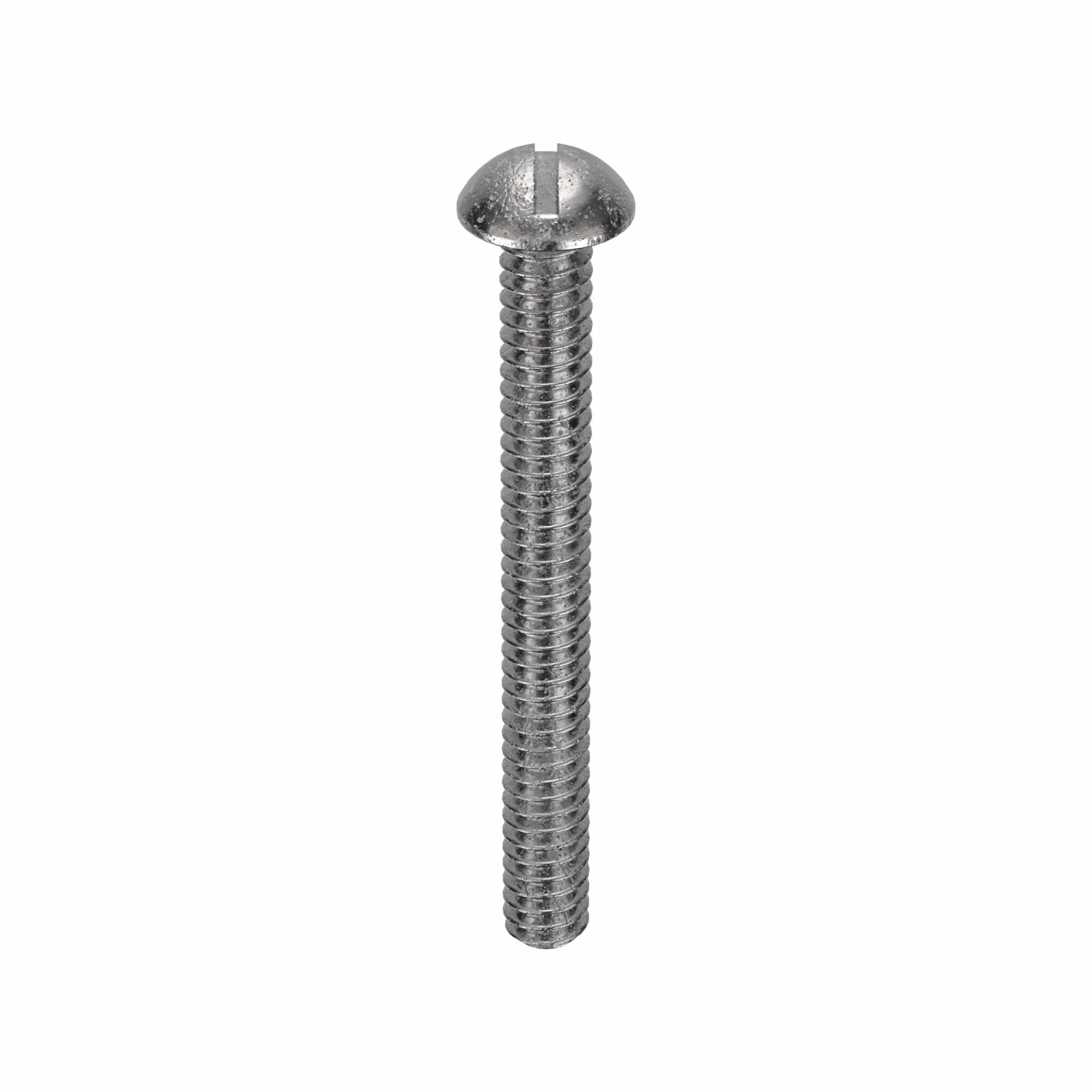 MACHINE SCREW, #10-24 THREAD, 1¾ IN L, 18-8 SS, PLAIN FINISH, ROUND, SLOTTED, 100 PK