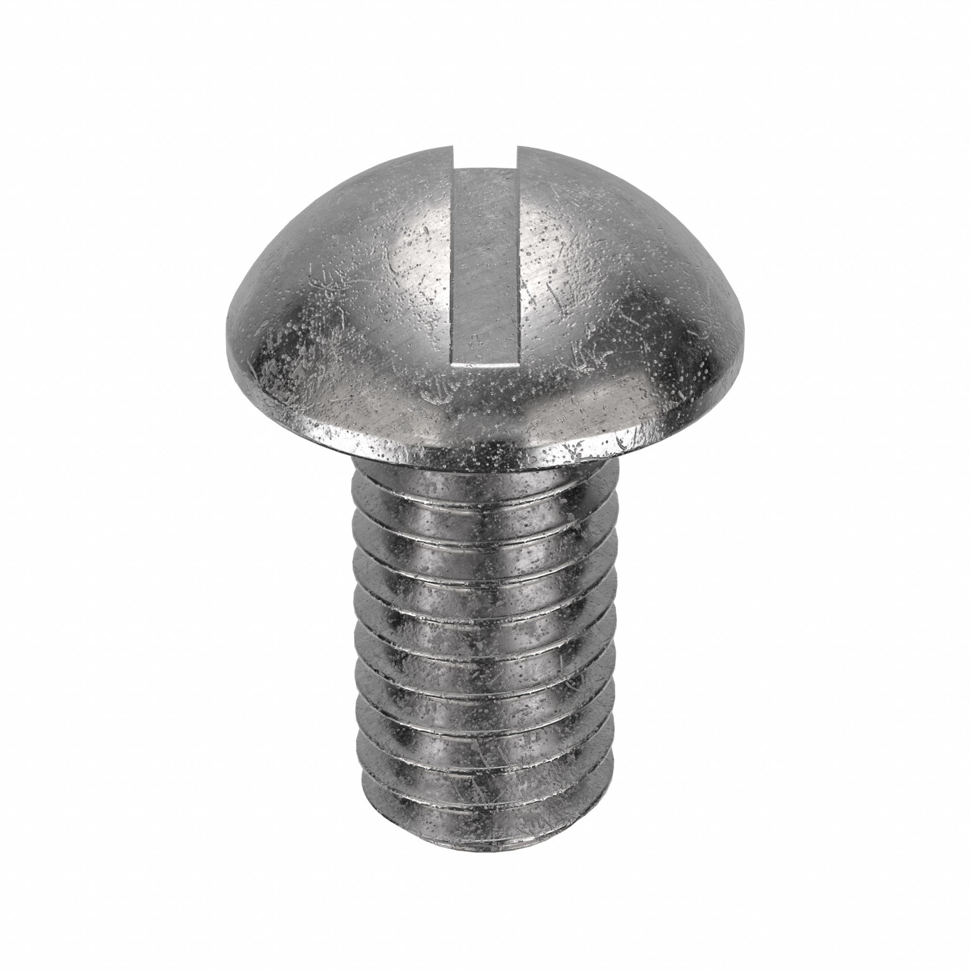MACHINE SCREW, &frac14;"-20 THREAD, ⅜ IN L, STEEL, ZINC PLATED, ROUND, SLOTTED, INCH, 100 PK