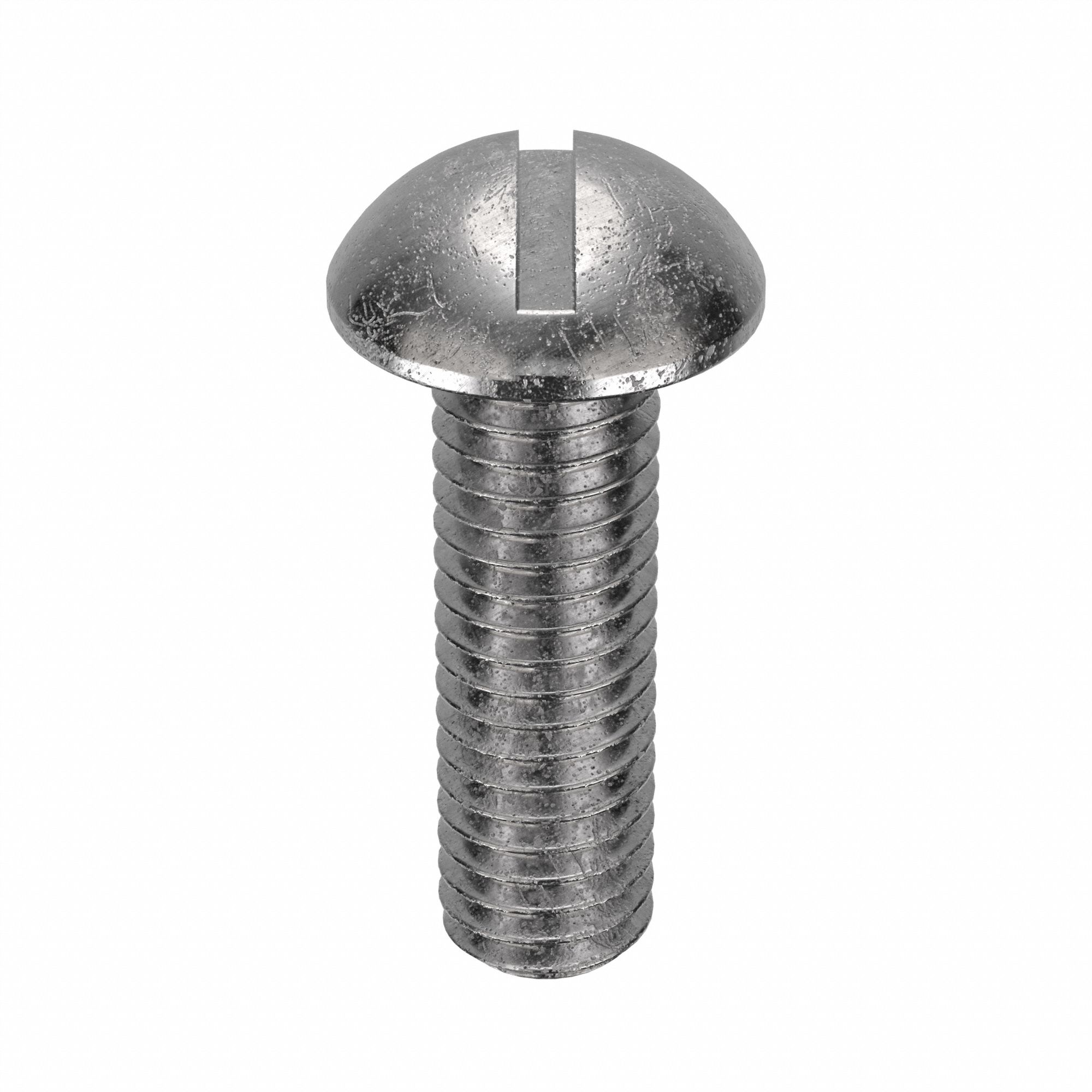 Machine Screw: #10-32 Thread Size, 5/8 in Lg, Stainless Steel, Plain, Round, Slotted, 100 PK