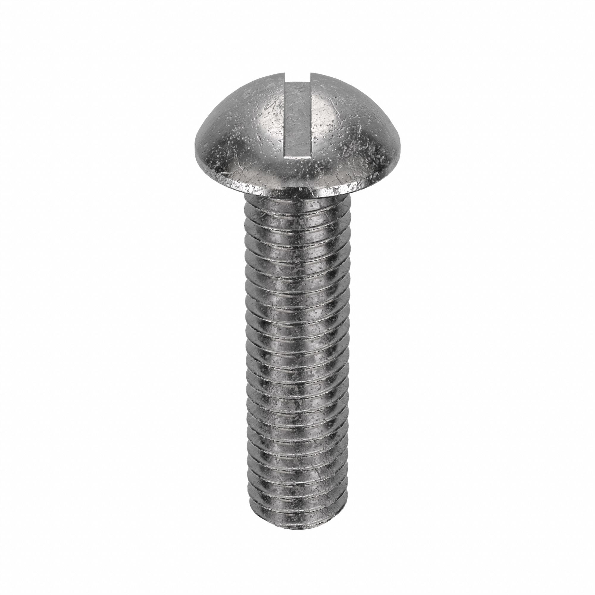 Machine Screw: #10-32 Thread Size, 3/4 in Lg, Stainless Steel, Plain, Round, Slotted, 100 PK