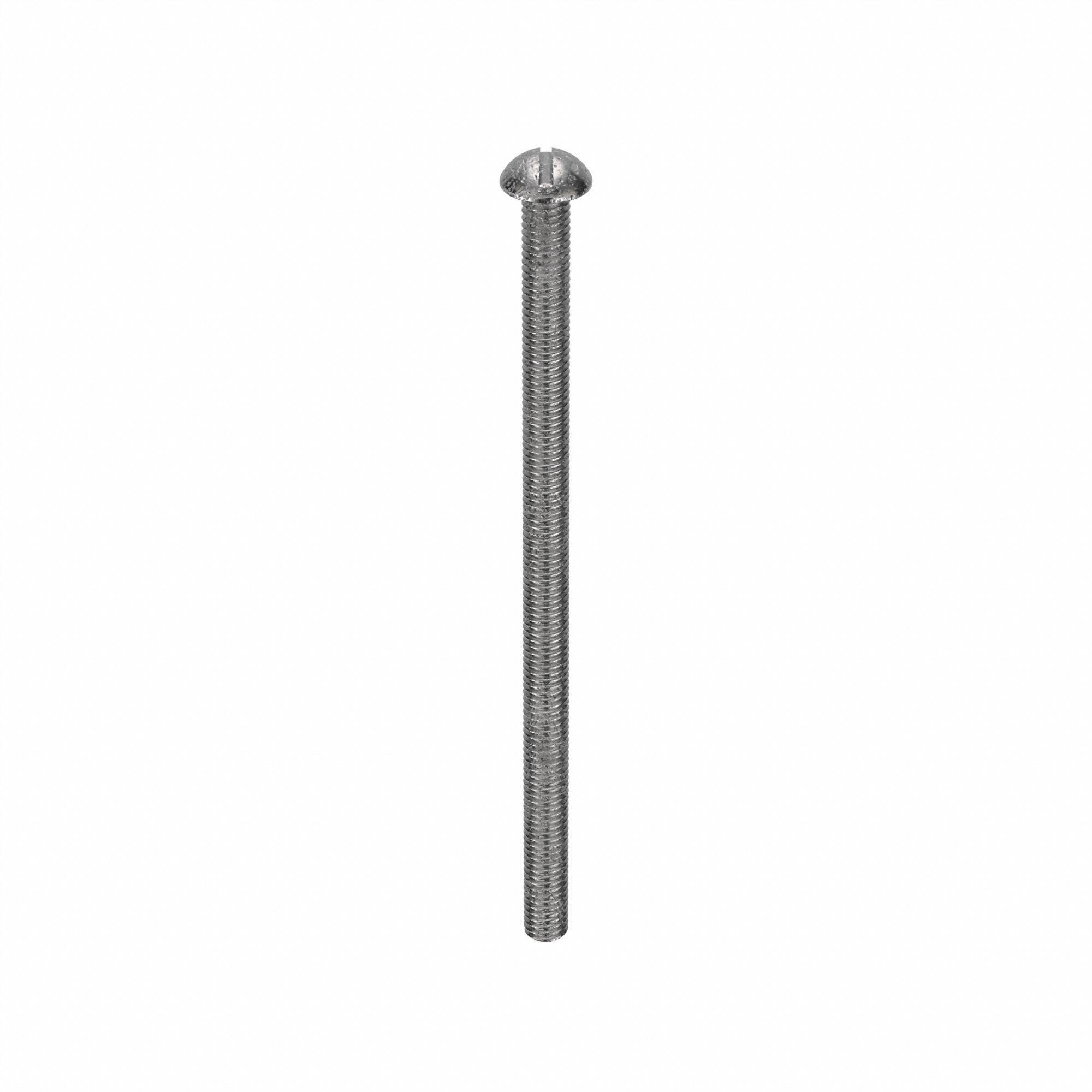 Machine Screw: #10-32 Thread Size, 3 1/2 in Lg, Stainless Steel, Plain, Round, Slotted, 25 PK