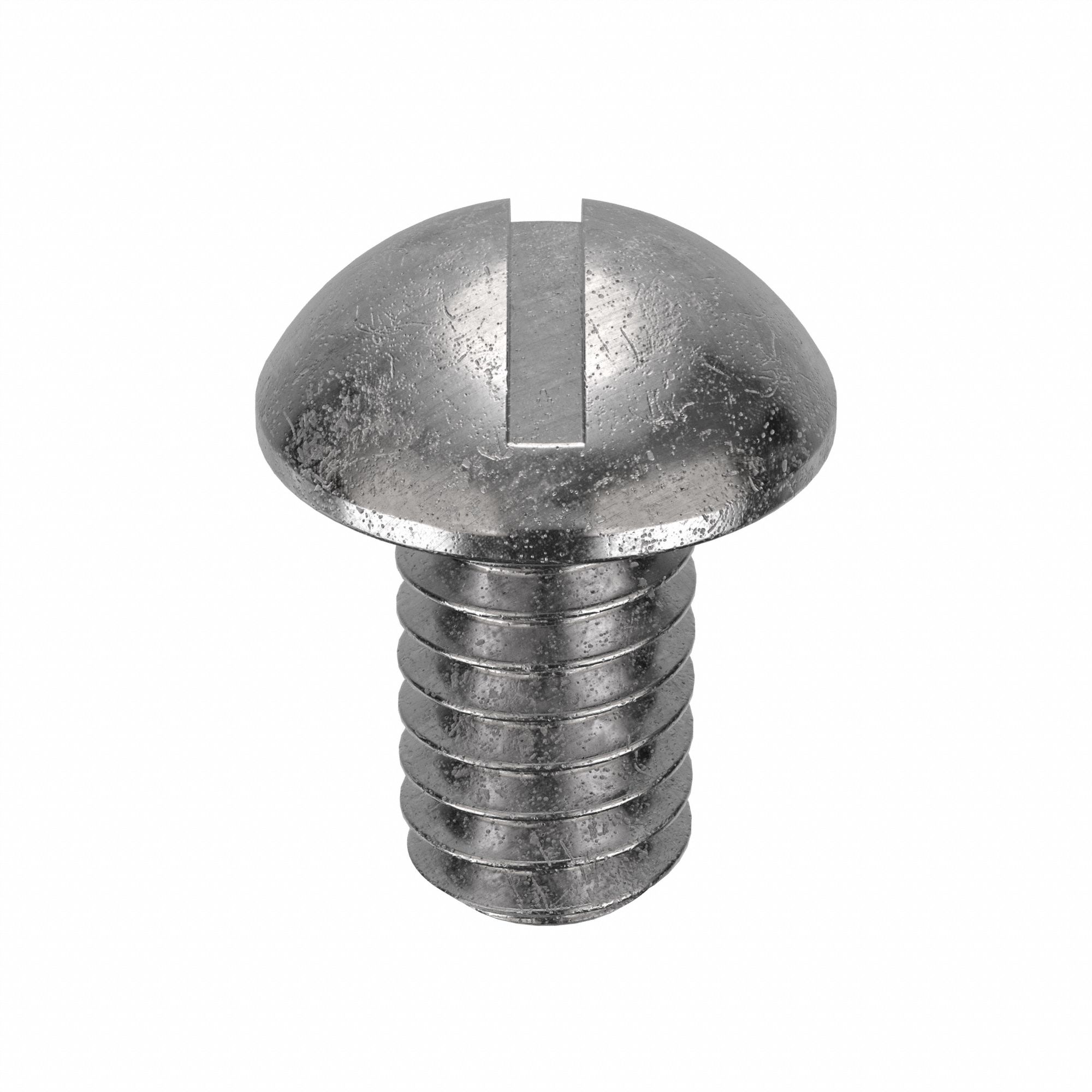 Machine Screw: #12-24 Thread Size, 3/8 in Lg, 18-8, Stainless Steel, Plain, Round, Slotted, 100 PK