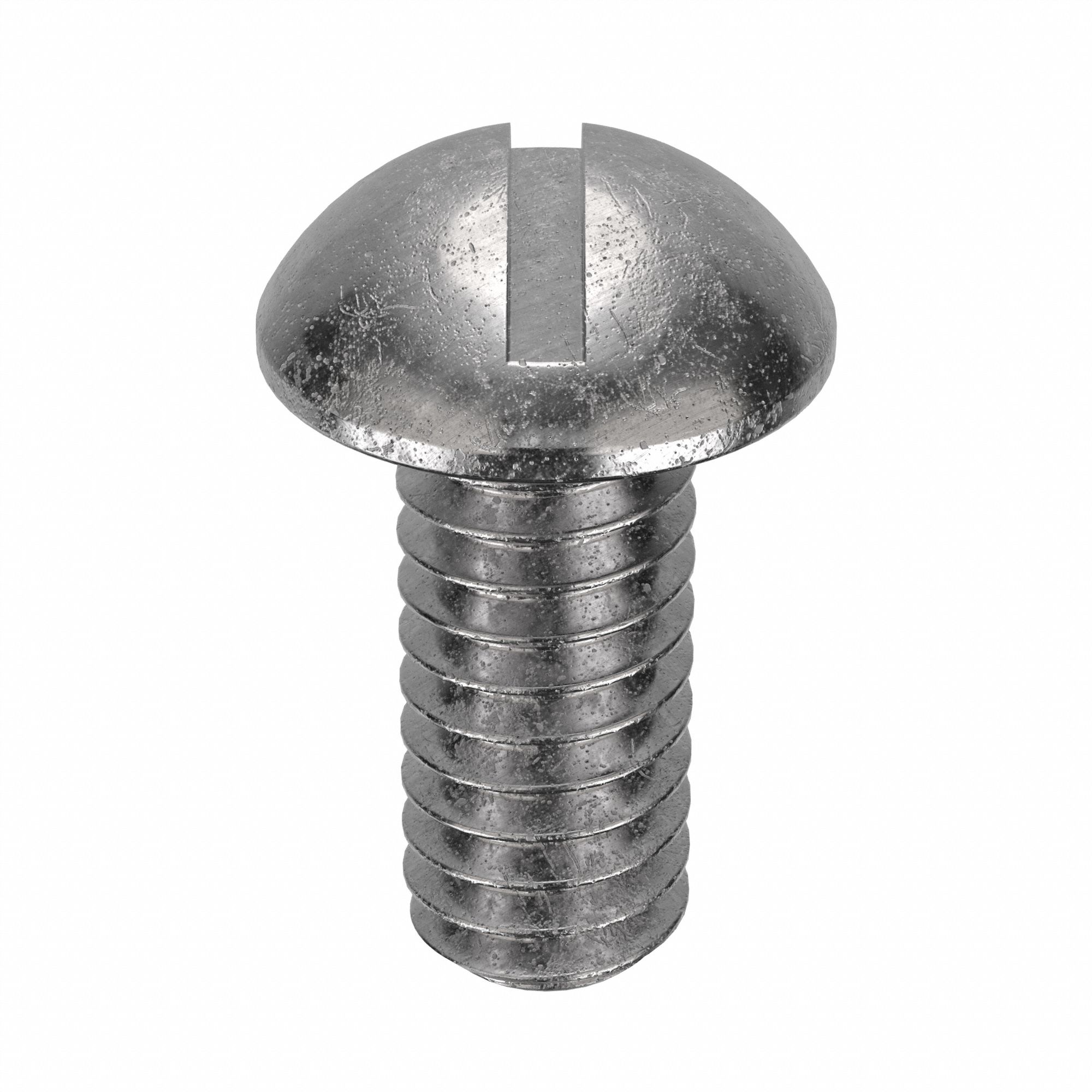 Machine Screw: #12-24 Thread Size, 1/2 in Lg, 18-8, Stainless Steel, Plain, Round, Slotted, 100 PK