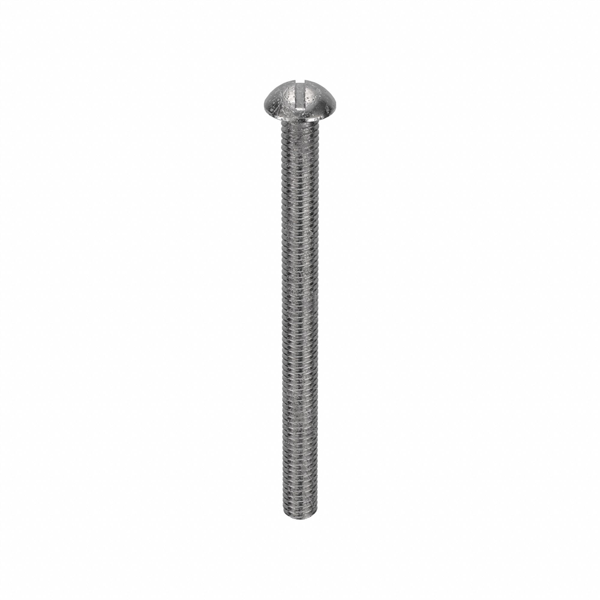 Machine Screw: 5/16"-18 Thread Size, 4 in Lg, 18-8, Stainless Steel, Plain, Round, Slotted, 10 PK