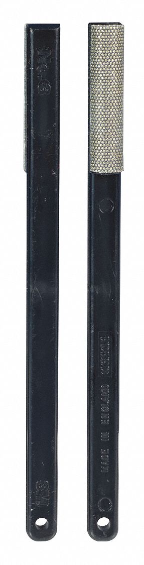 Sharpening File: Square, 1 1/2 in L x 1 7/16 in W x 3/4 in H, Diamond, Fine, 10 PK