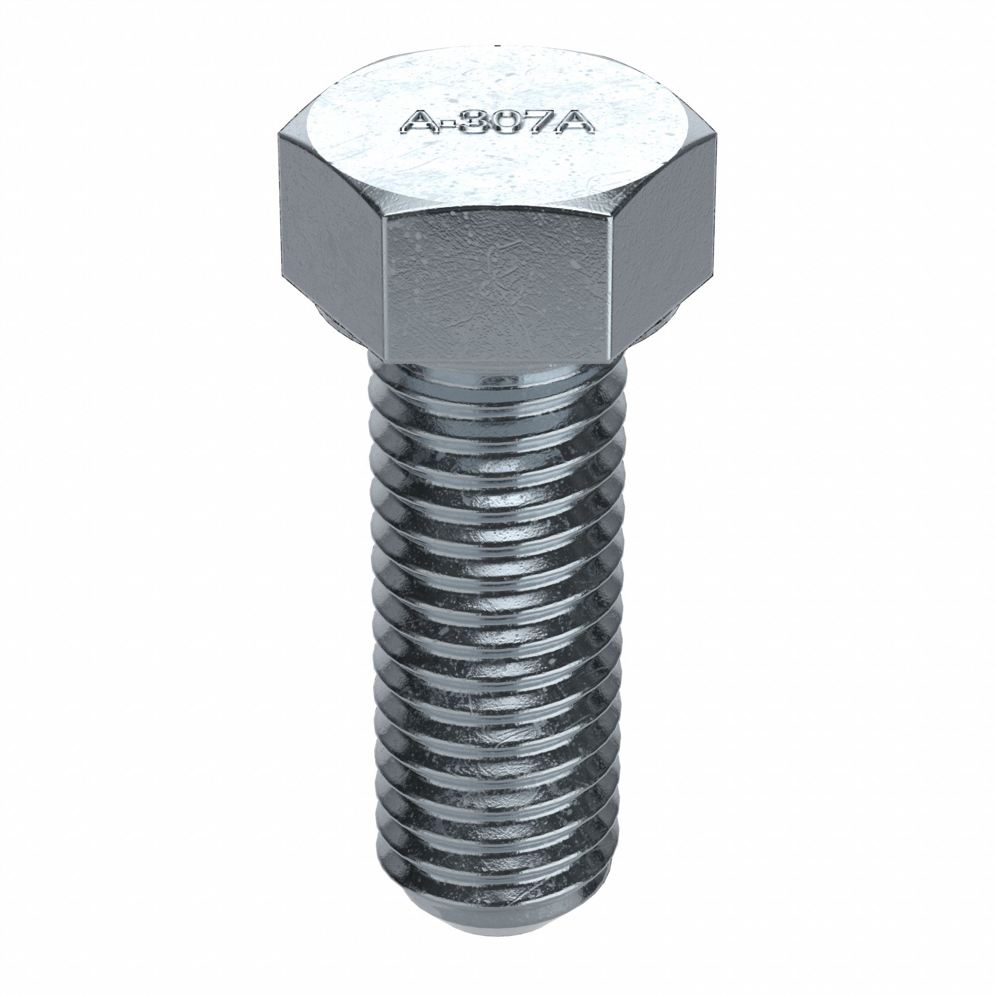 Hex Head Cap Screw: Steel, A307A, Zinc Plated, 7/16"-14, Coarse, 1 1/4 in lg, Inch, 50 PK