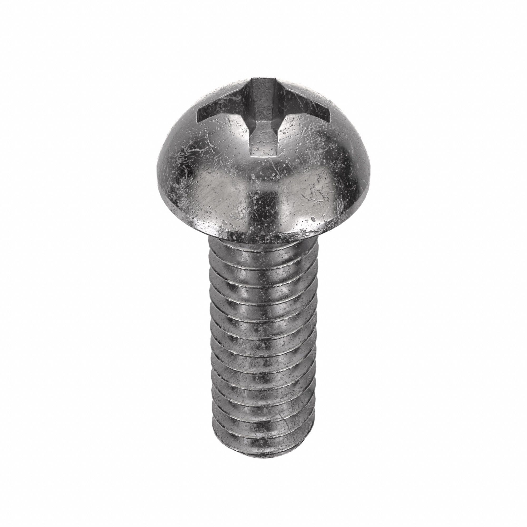 Machine Screw: #10-24 Thread Size, 5/8 in Lg, 18-8, Stainless Steel, Plain, Round, Phillips, 100 PK