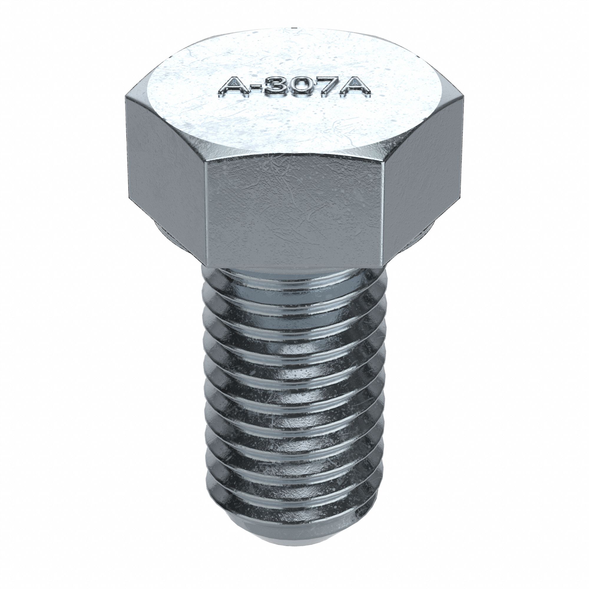 Hex Head Cap Screw: Steel, A307A, Zinc Plated, 1"-8, Coarse, 2 in lg, Globally Sourced, Inch, 10 PK