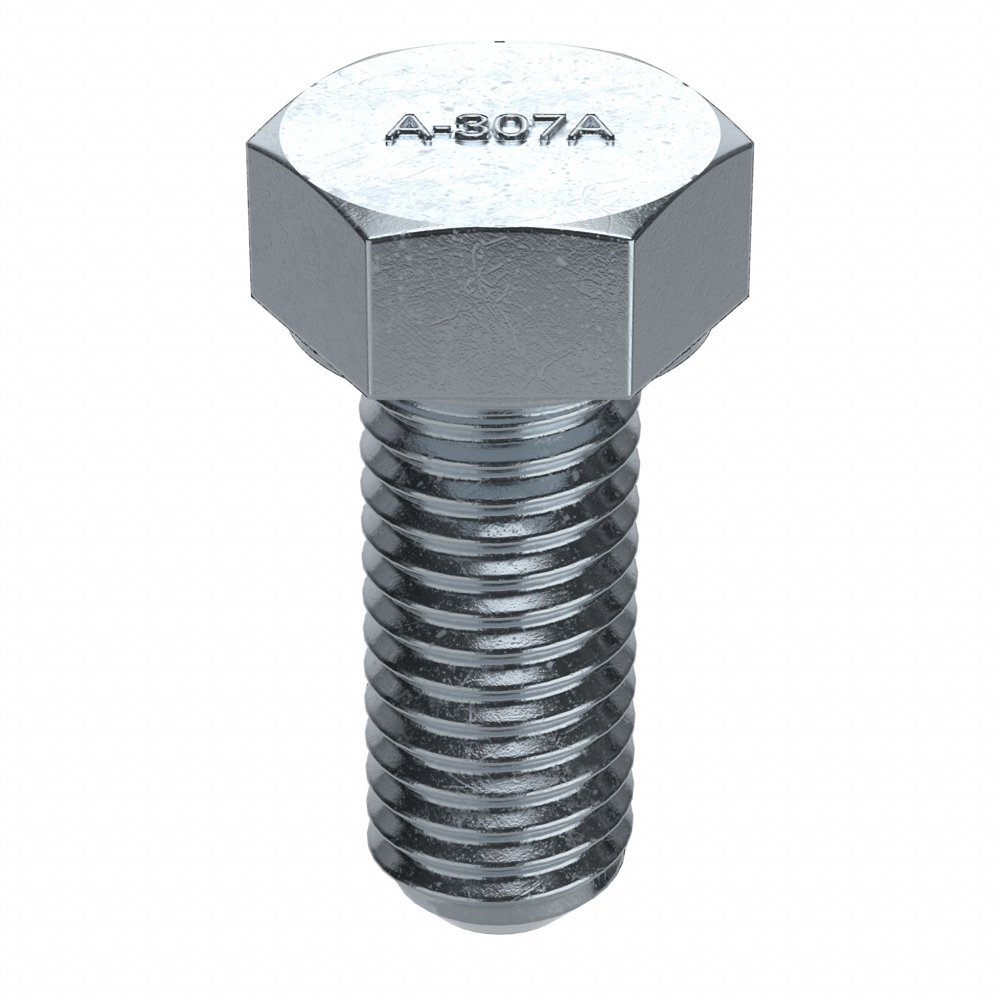 Hex Head Cap Screw: Steel, A307A, Zinc Plated, 1"-8, Coarse, 2 1/2 in lg, Globally Sourced, 10 PK