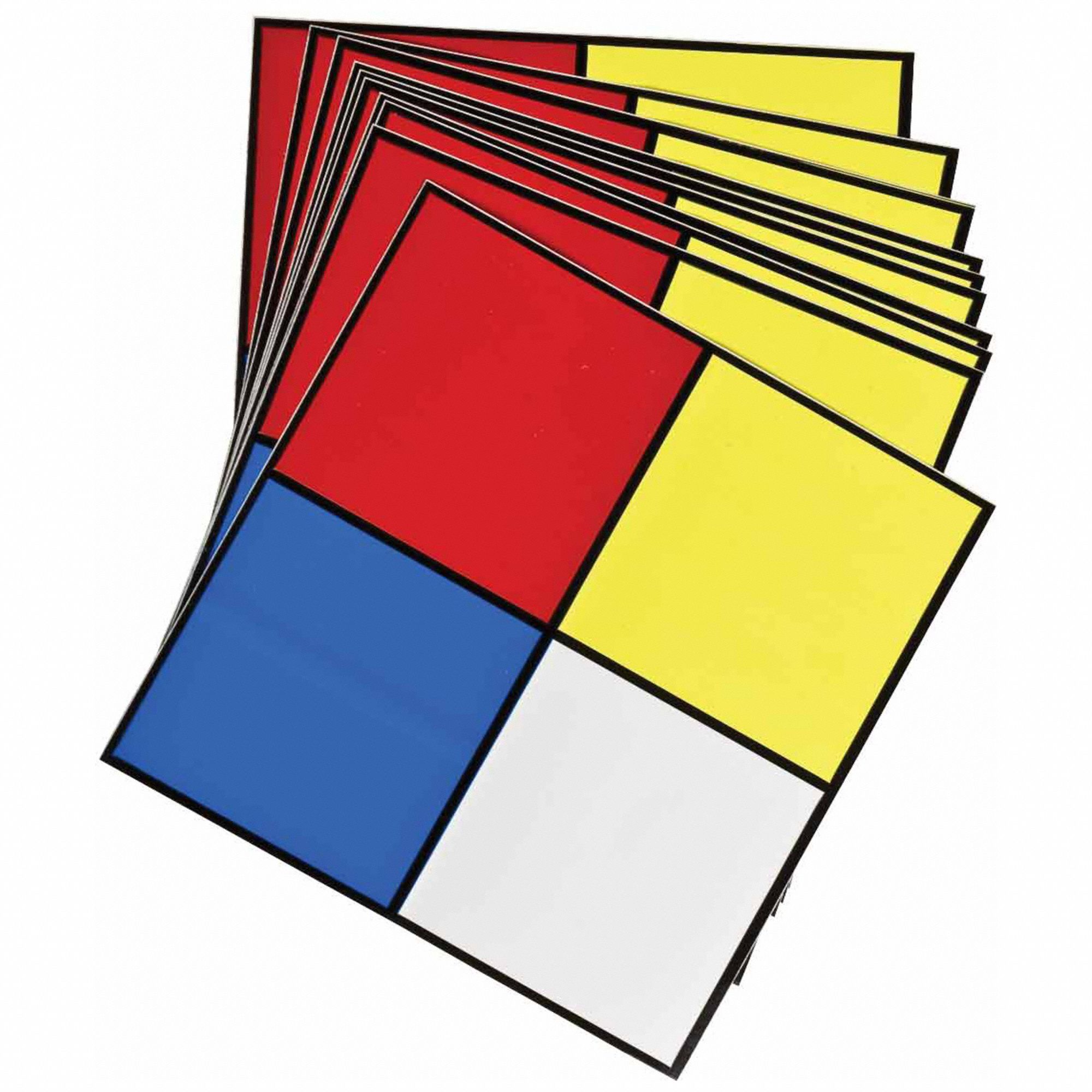 Placard: Vinyl, 5 in Ht, 5 in Wd, 0.004 in Thick, 5 in x 5 in, 10 PK