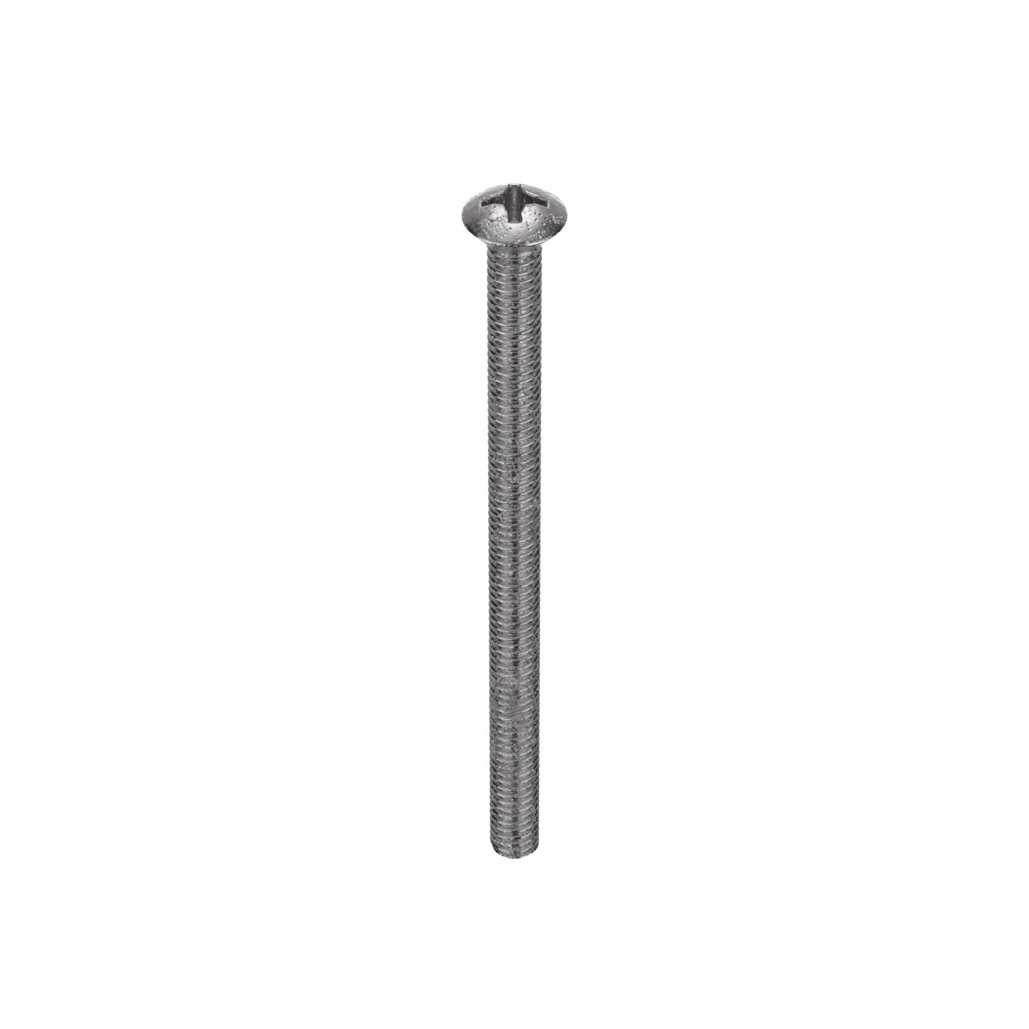 VIS DE MÉCANIQUE,NO8-32, 2½PO L,INOX 18/8,LISSE, OVALE, CRUCIFORME,100PQ