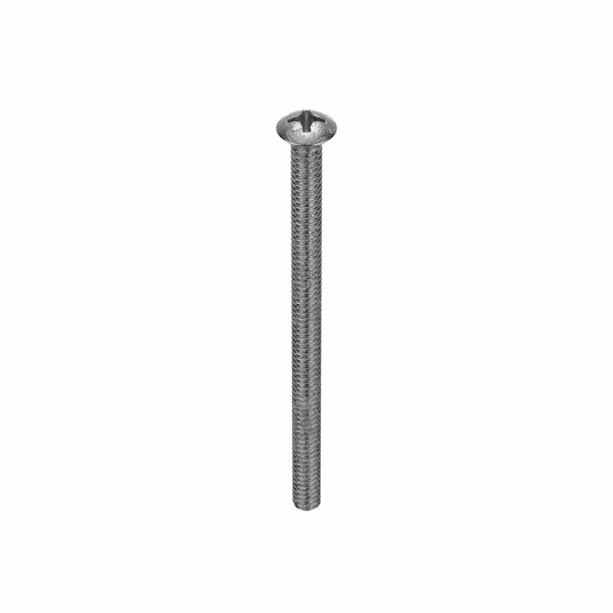 MACHINE SCREW, #10-24 THREAD, 3 IN L, 18-8 SS, PLAIN FINISH, OVAL, PHILLIPS, INCH, 50 PK