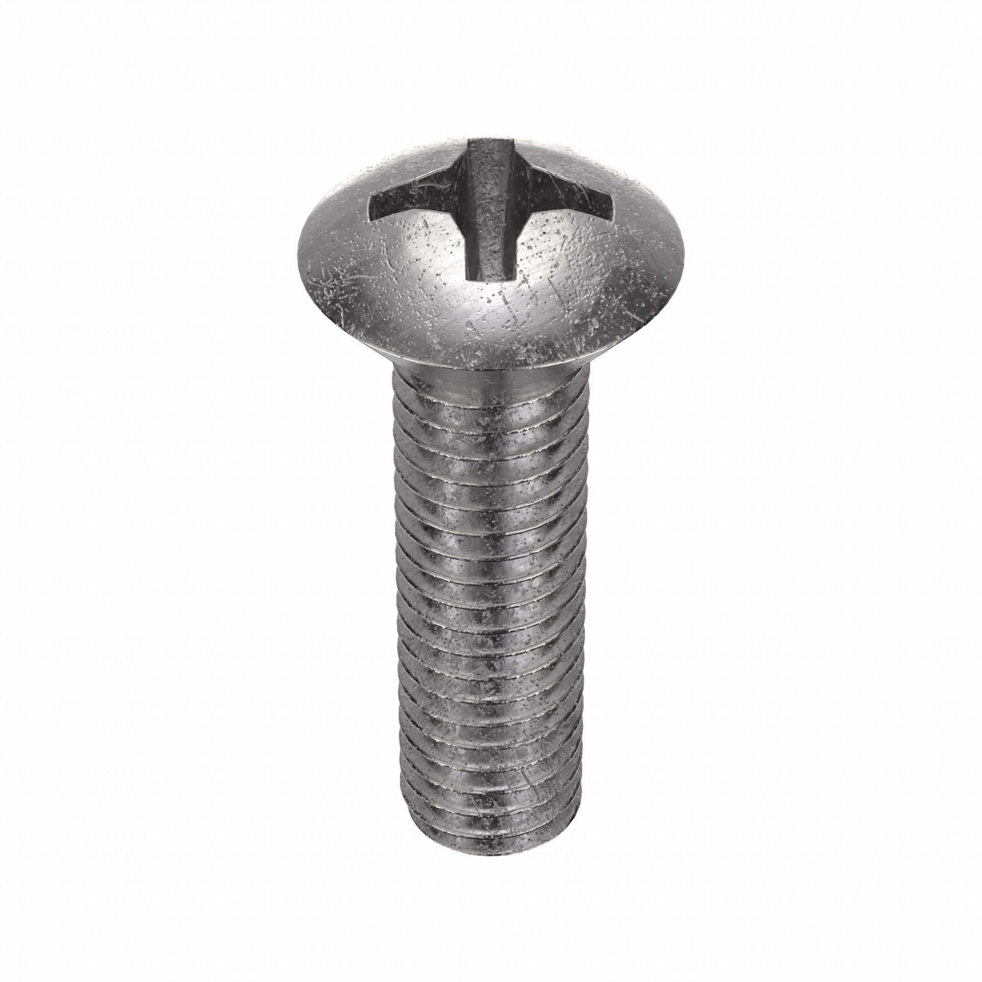 Machine Screw: #10-32 Thread Size, 5/8 in Lg, Stainless Steel, Plain, Oval, Phillips, 100 PK