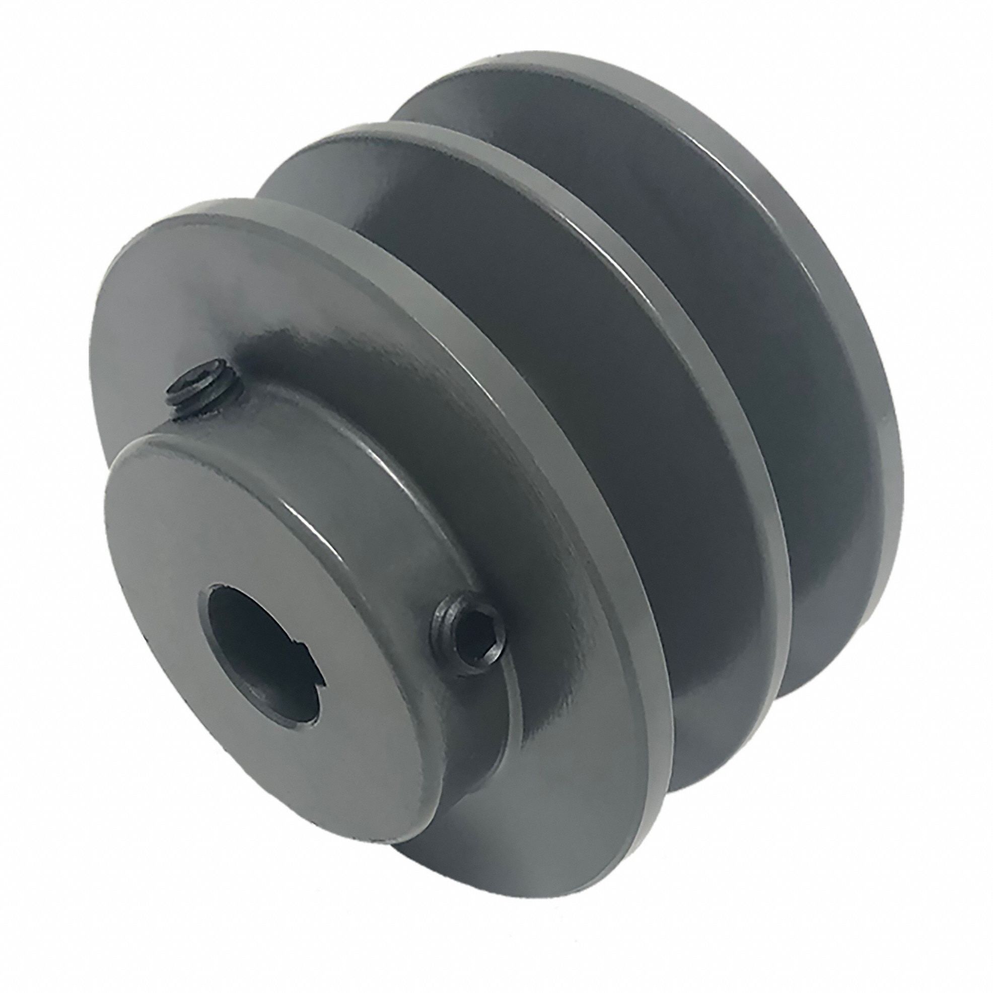 V-Belt Pulley: 2BK30, 2 Groove, 3.15 in OD, Fixed Bore, 1 1/8 in Bore, Cast Iron