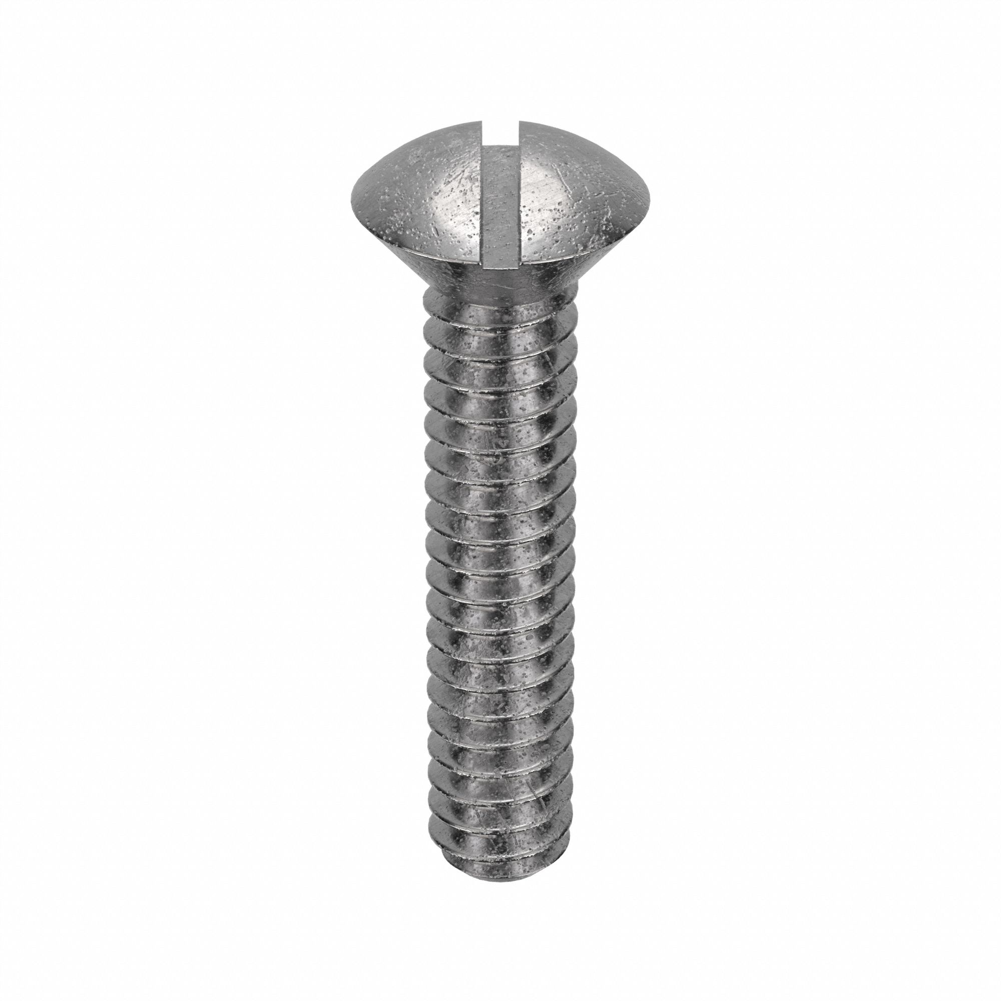 Machine Screw: #6-32 Thread Size, 5/8 in Lg, Stainless Steel, Plain, Oval, Slotted, 100 PK