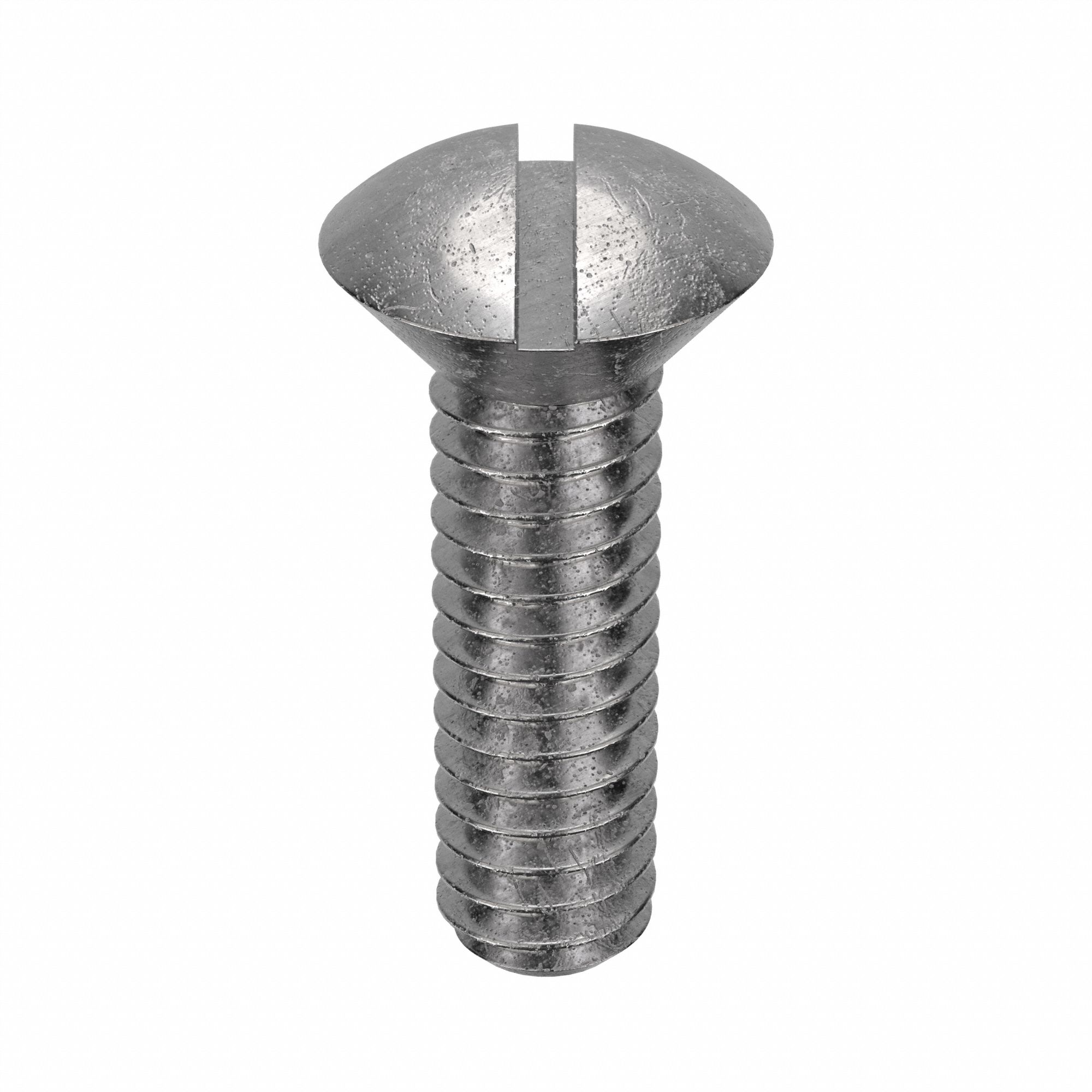 Machine Screw: 1/4"-20 Thread Size, 3/4 in Lg, Stainless Steel, Plain, Oval, Slotted, 100 PK