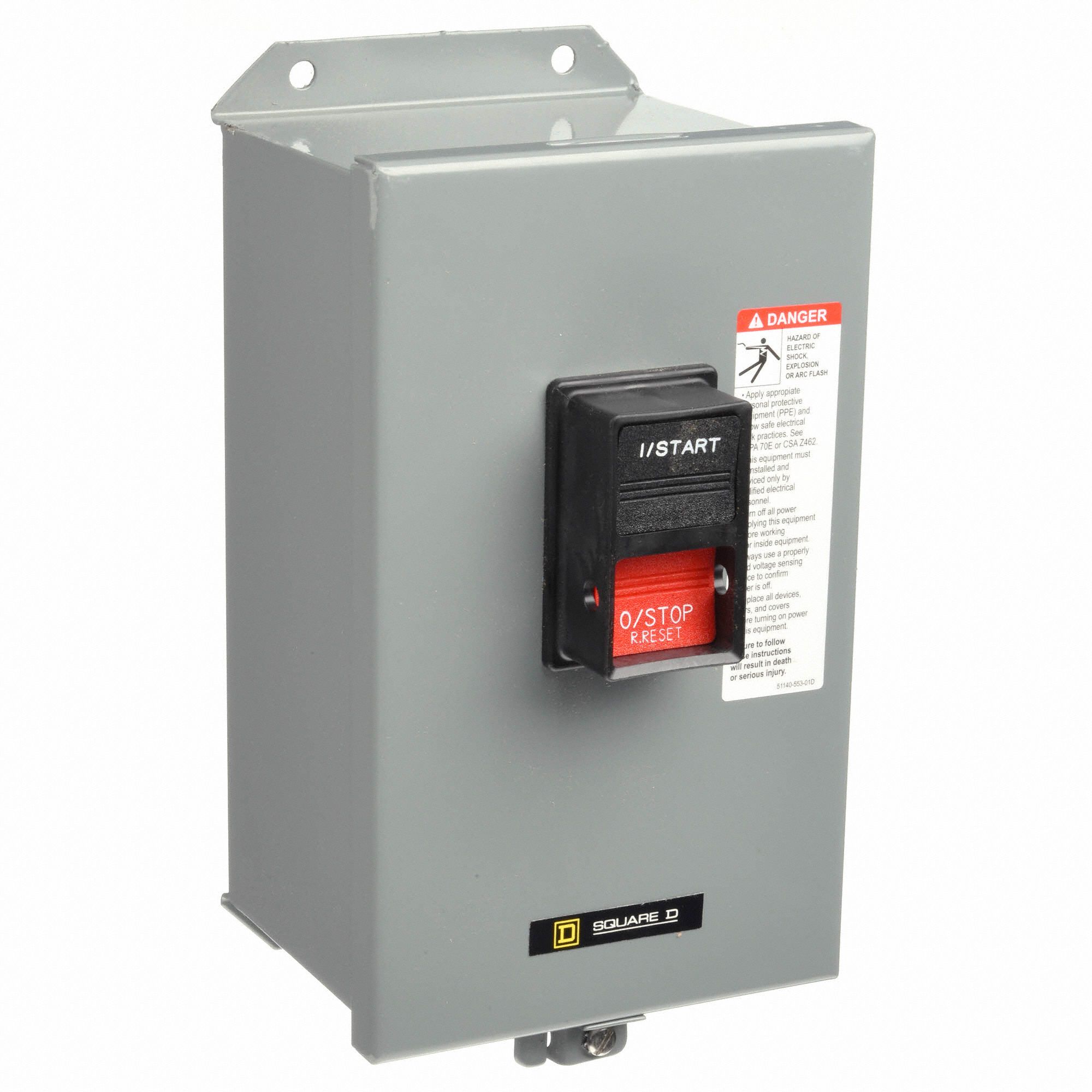 SQUARE D Manual Motor Starter 2 Poles, 18 A Amps AC, 12, Pilot Light