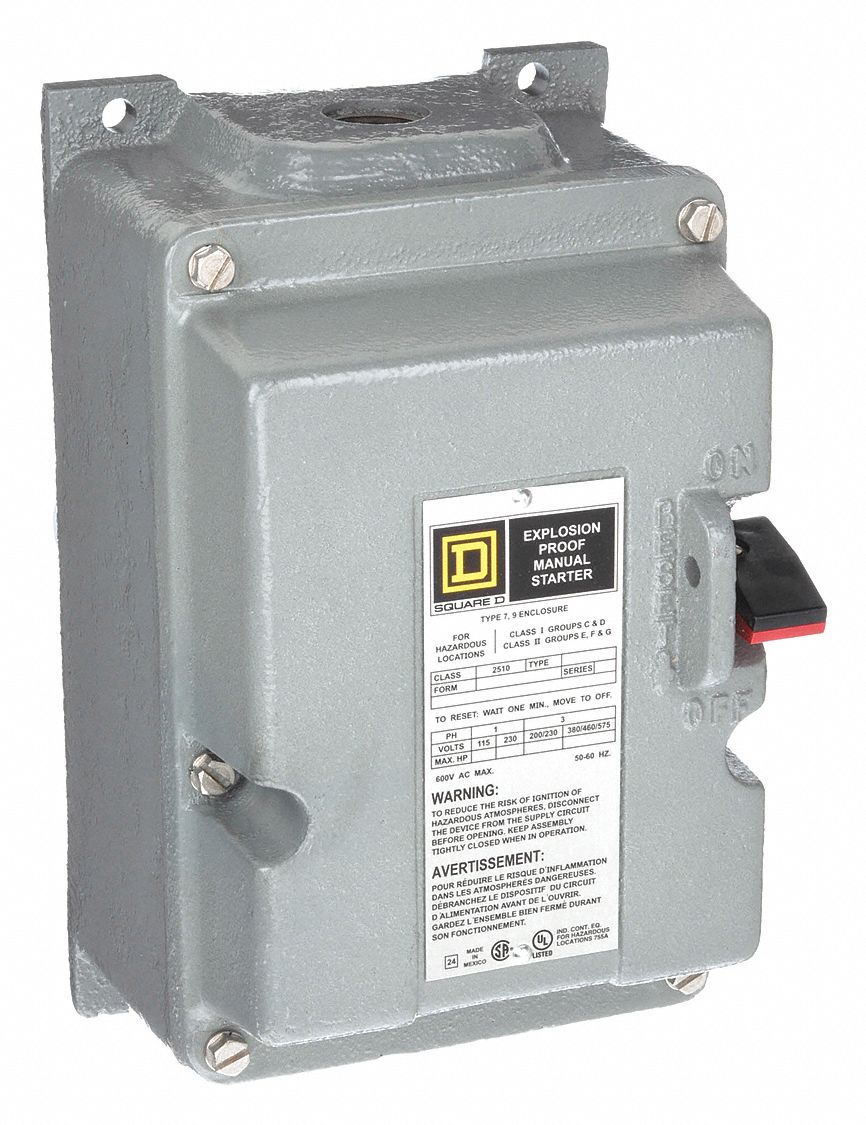 Manual Motor Starter: Non-Reversing, 3 Poles, 18 A, NEMA Size M-0, Thermal Protection, SQR1