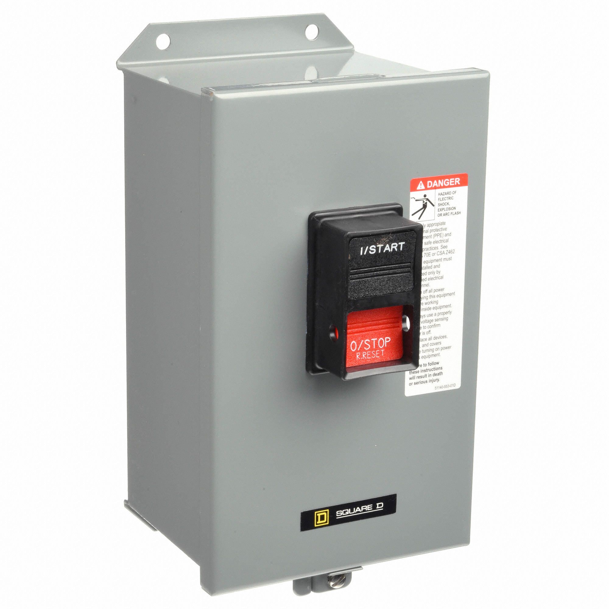 SQUARE D Manual Motor Starter, M1P NEMA Size, Push Button, 12