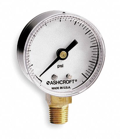 Ashcroft 2C768 35W 1005PH 3-1/2" Pressure Gauge 0 to 100 psi Range 