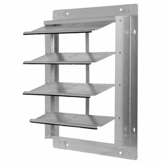 DAYTON 12 in Backdraft Damper / Wall Shutter, 12 1/2 in x 12 1/2 in