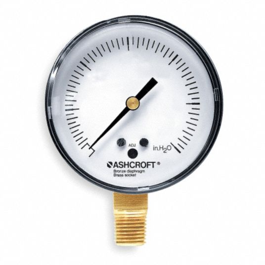 ASHCROFT Low Pressure Gauge For Natural Gas & Other Gases, 0 to 15 in